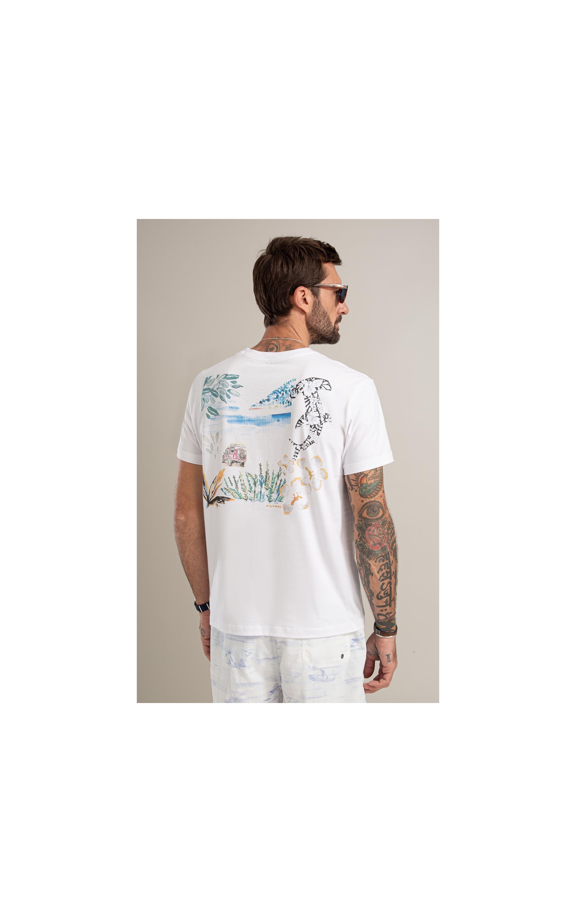 T-Shirt Mm Colagem La Plage Costas Bf Branco