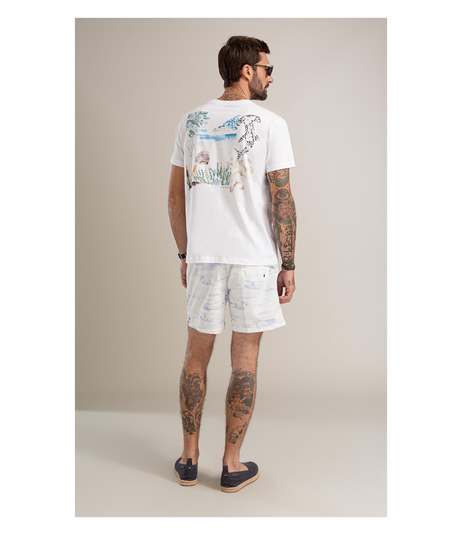 T-Shirt Mm Colagem La Plage Costas Bf Branco