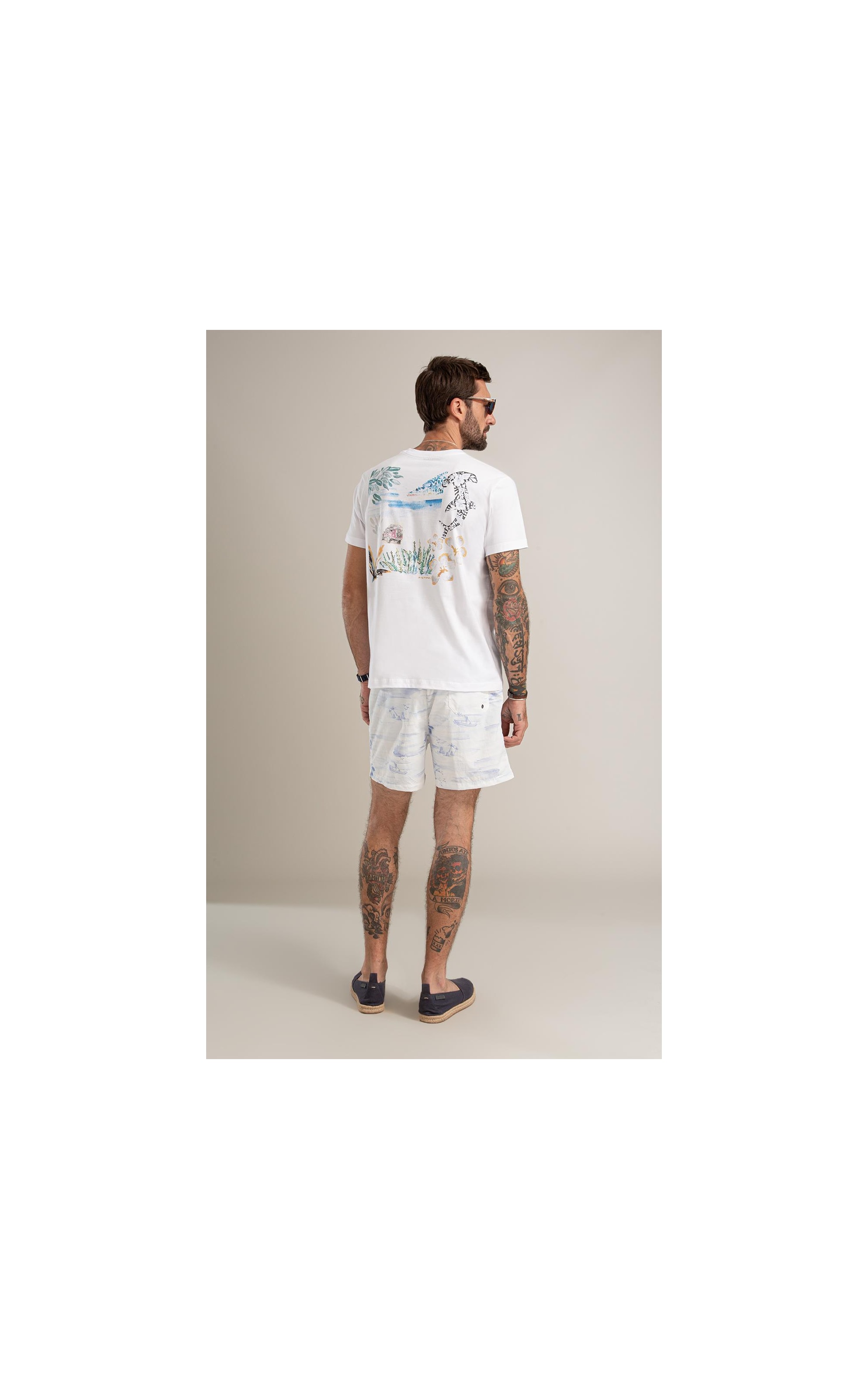 T-Shirt Mm Colagem La Plage Costas Bf Branco
