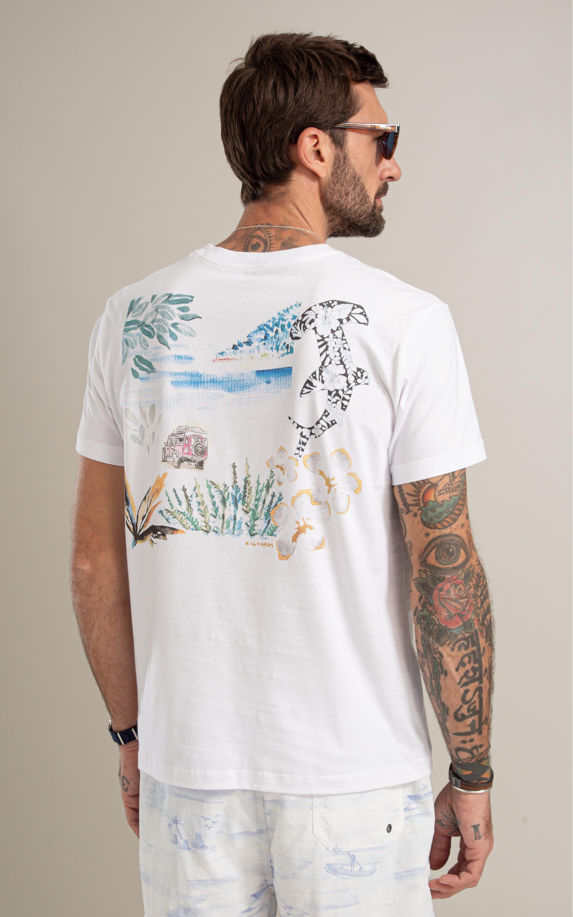 T-Shirt Mm Colagem La Plage Costas Bf Branco