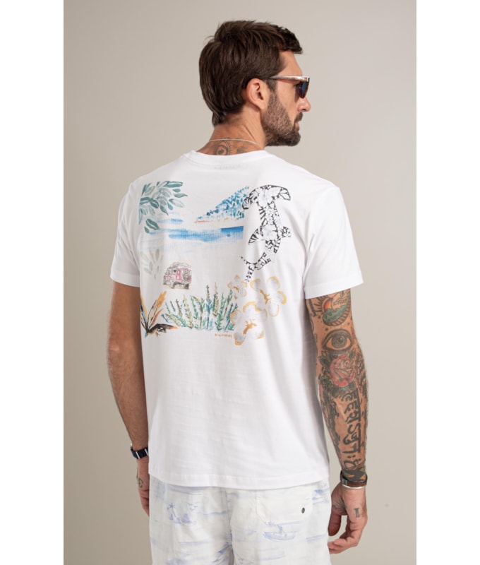 T-Shirt Mm Colagem La Plage Costas Bf Branco