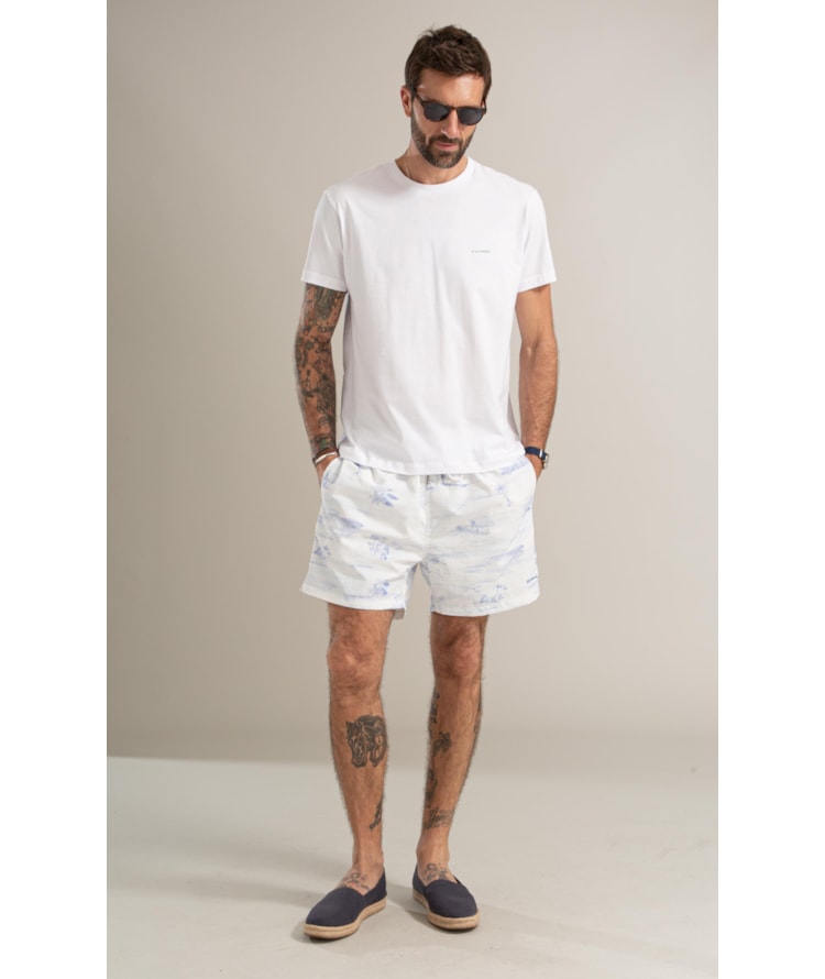 T-Shirt Mm Colagem La Plage Costas Bf Branco