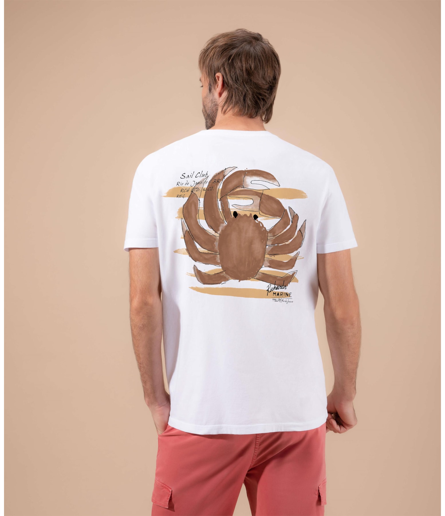 T-Shirt Mm Crab Costas Stone Branco