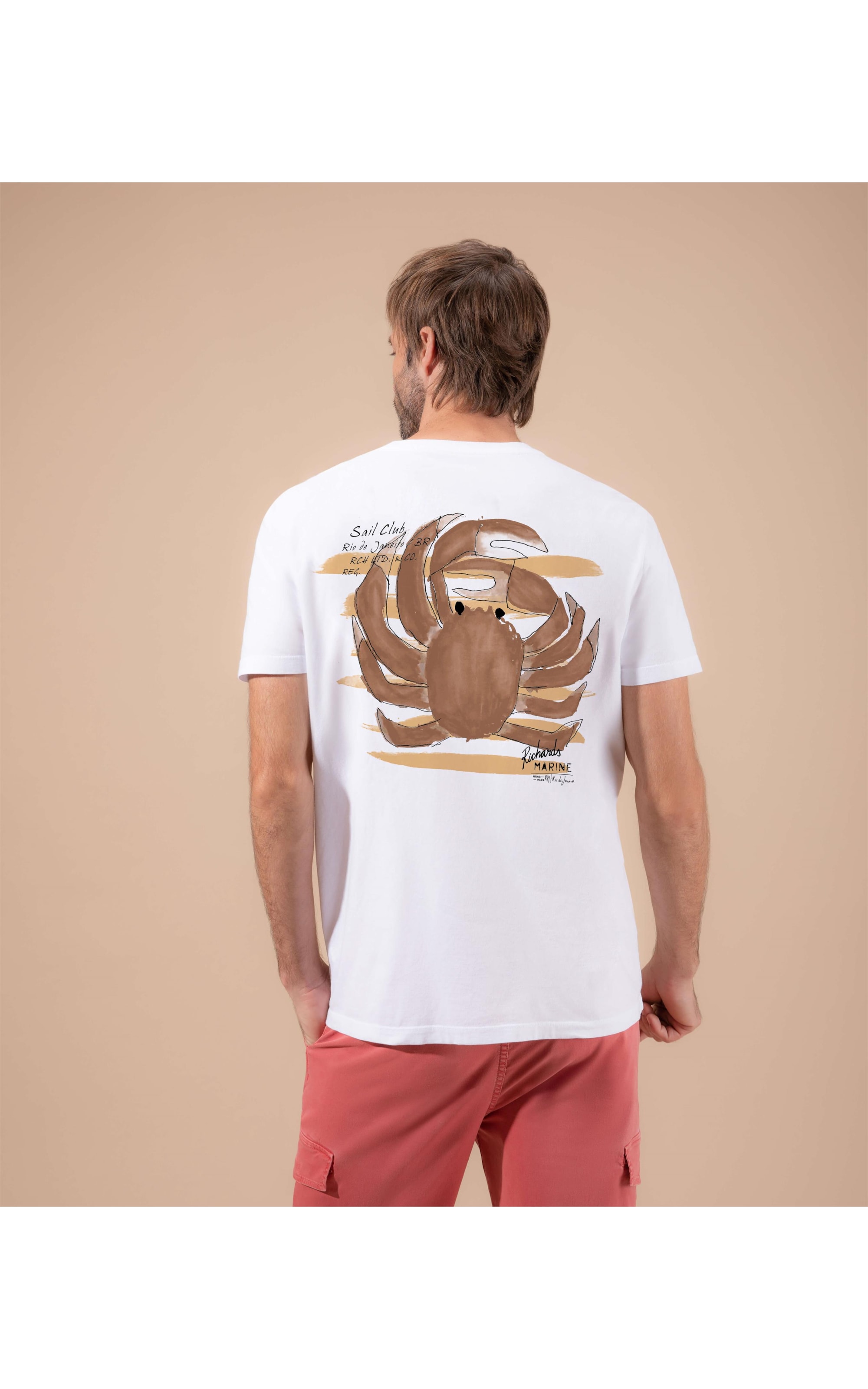 T-Shirt Mm Crab Costas Stone Branco