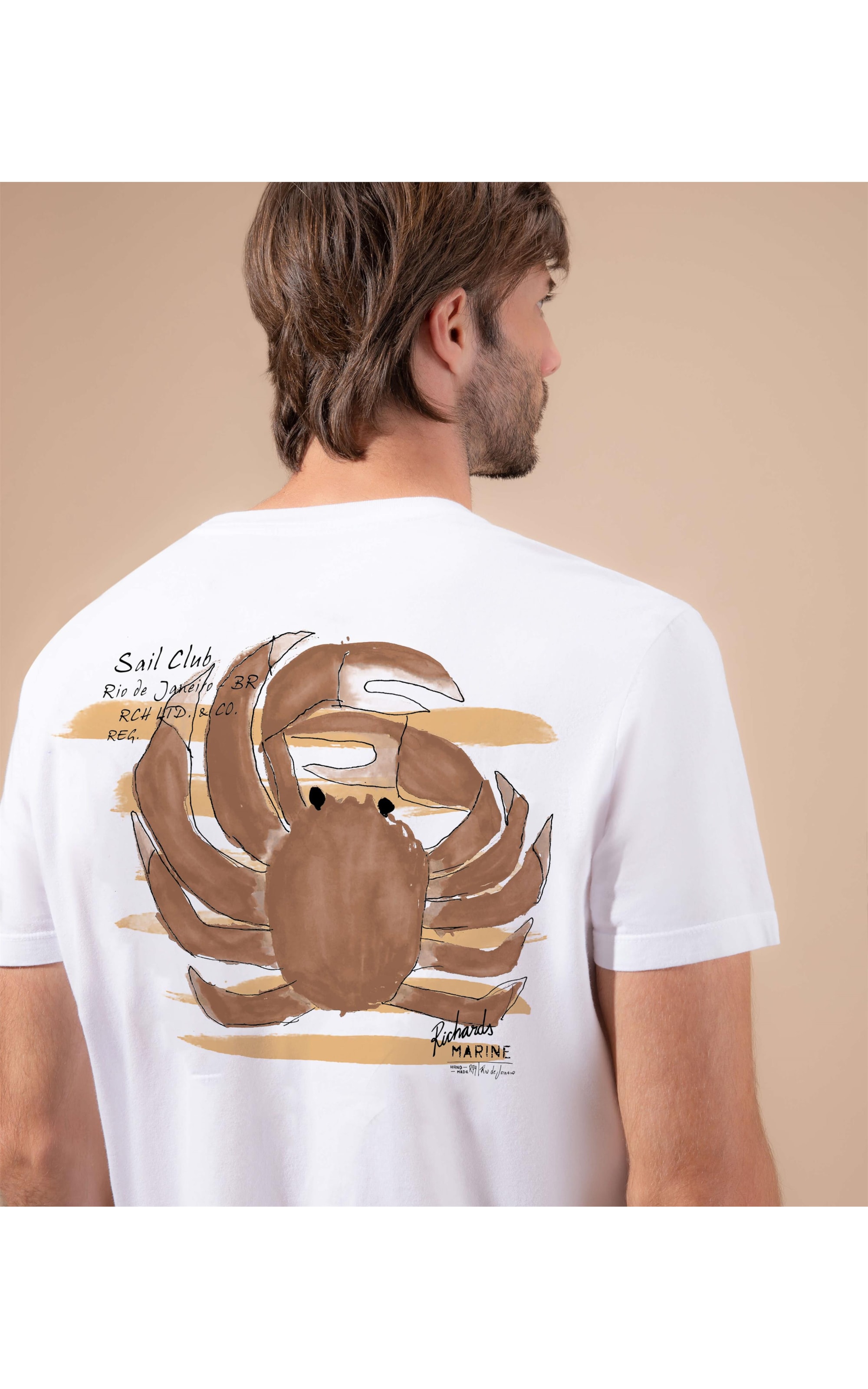 T-Shirt Mm Crab Costas Stone Branco