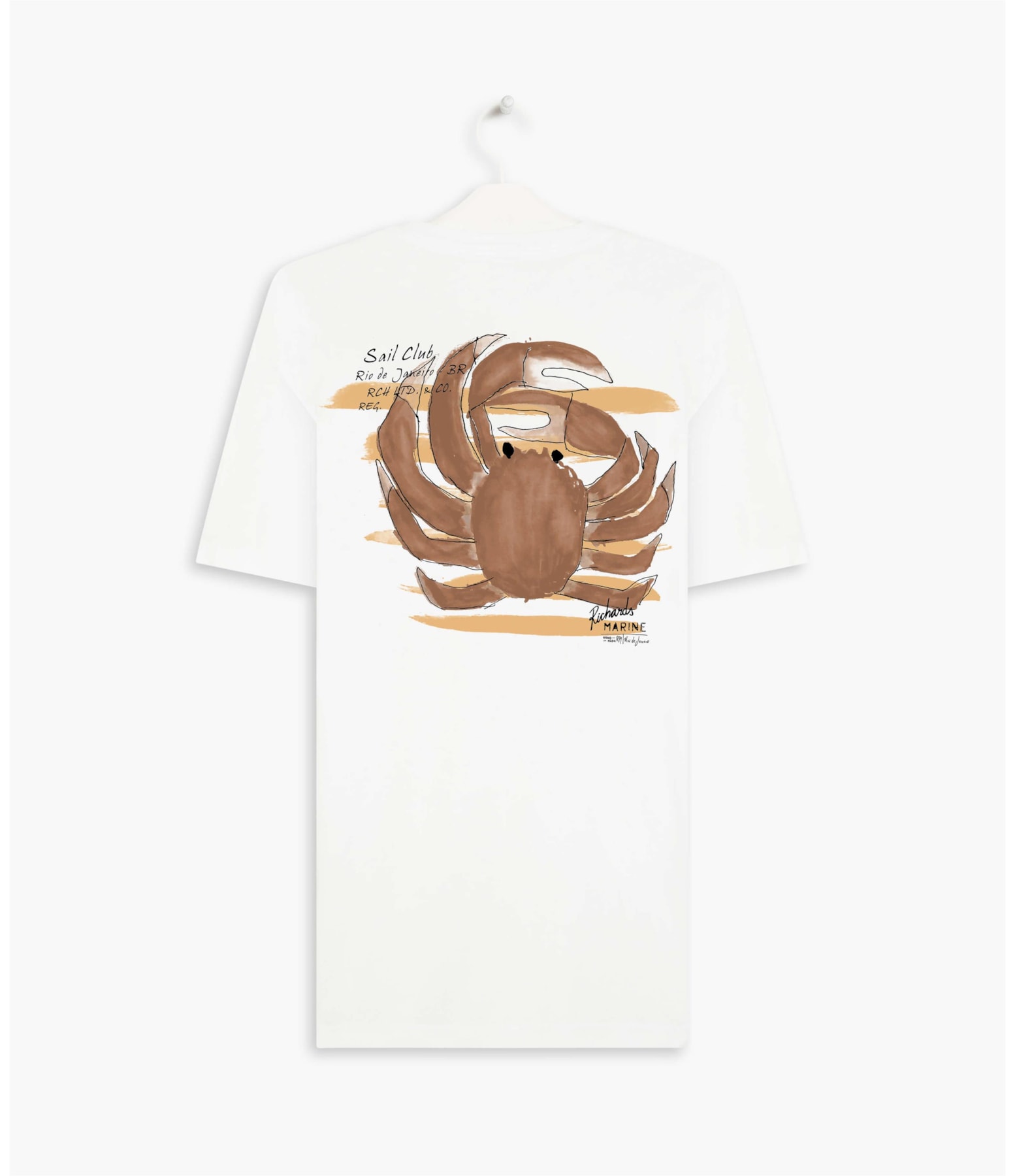 T-Shirt Mm Crab Costas Stone Branco