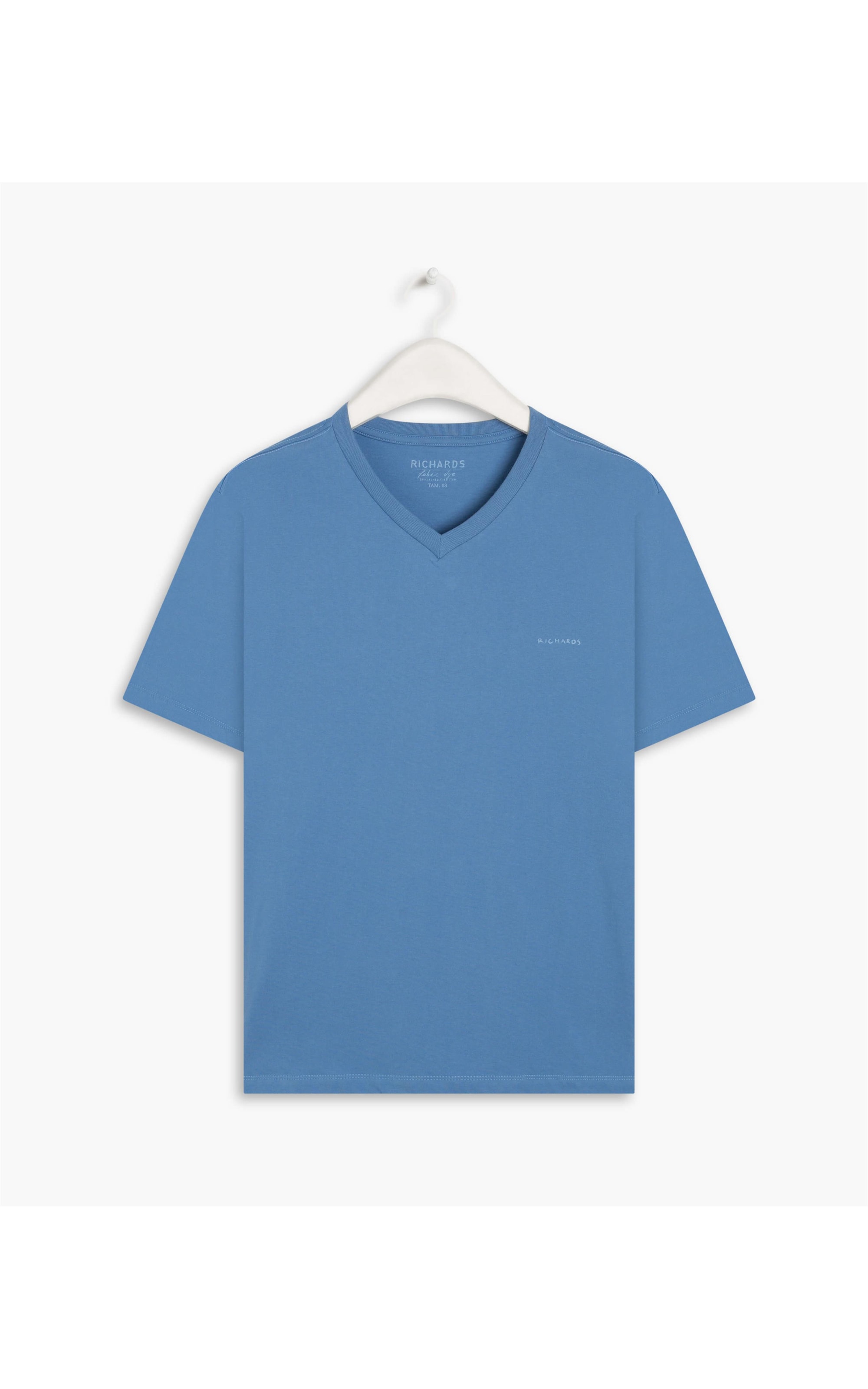 T-Shirt Mm Decote v Mc Azul Medio