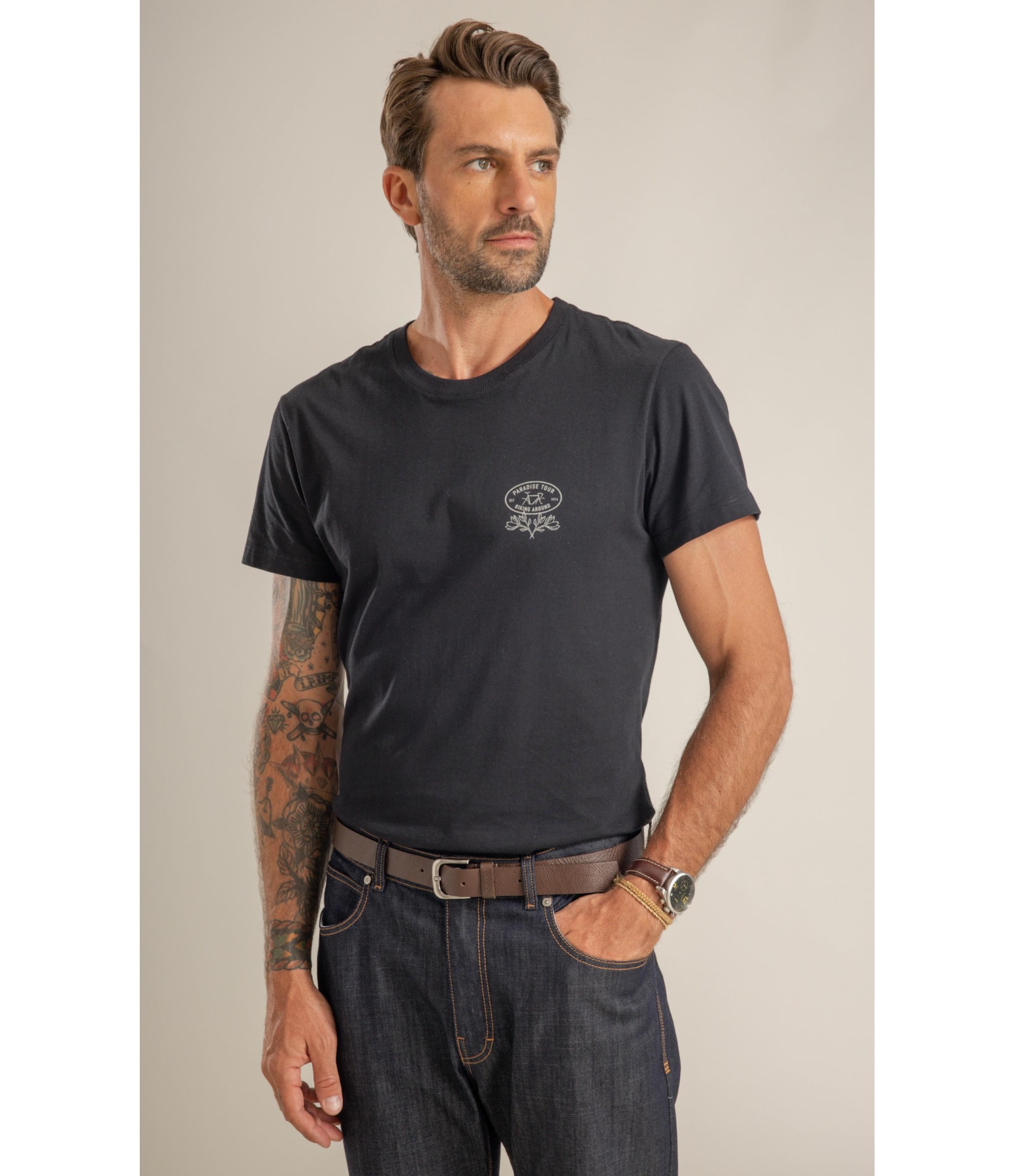 T-Shirt Mm Fd Biking Peito Preto