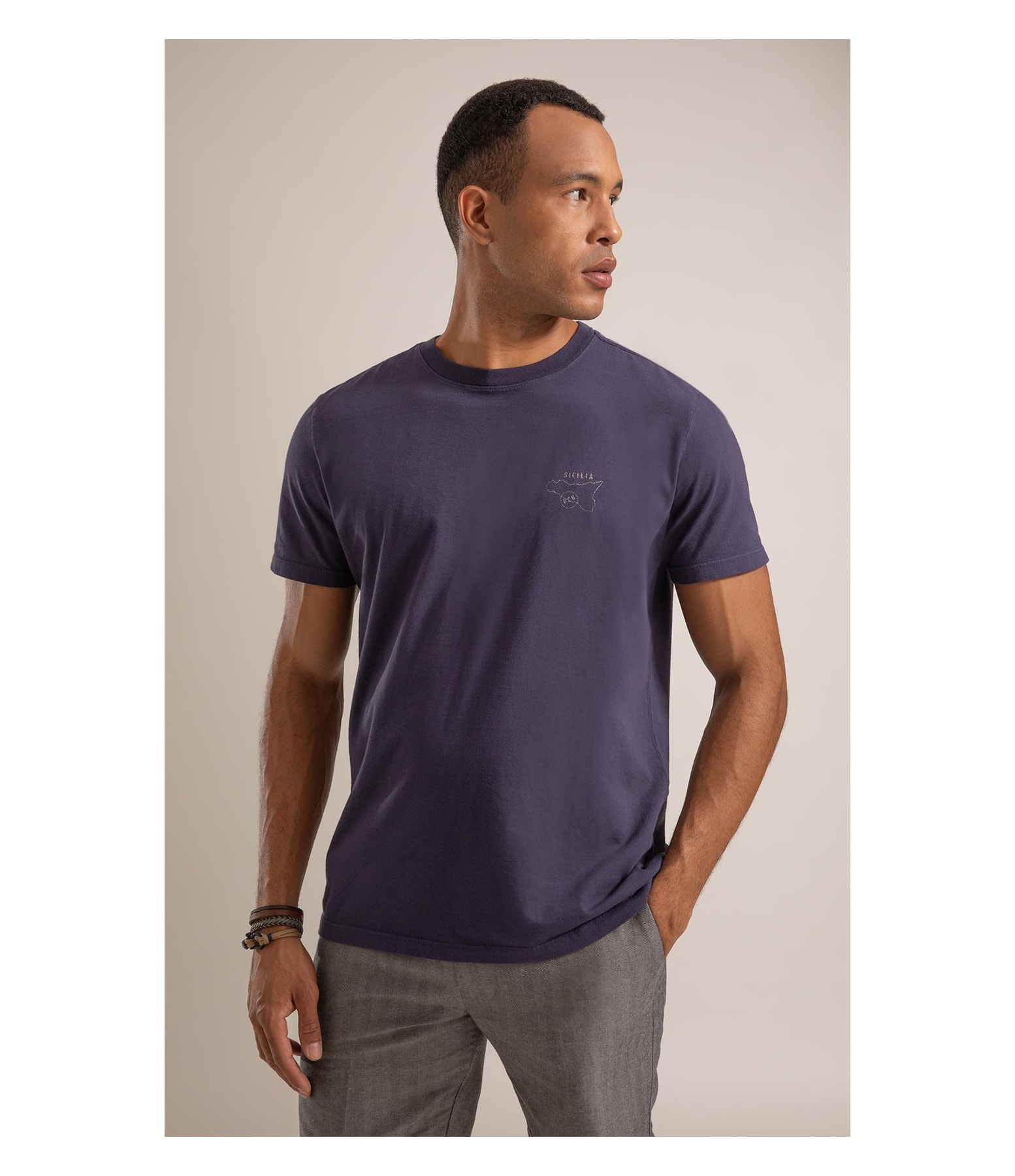T-Shirt Mm Fd Sicilia Peito Purple Blue
