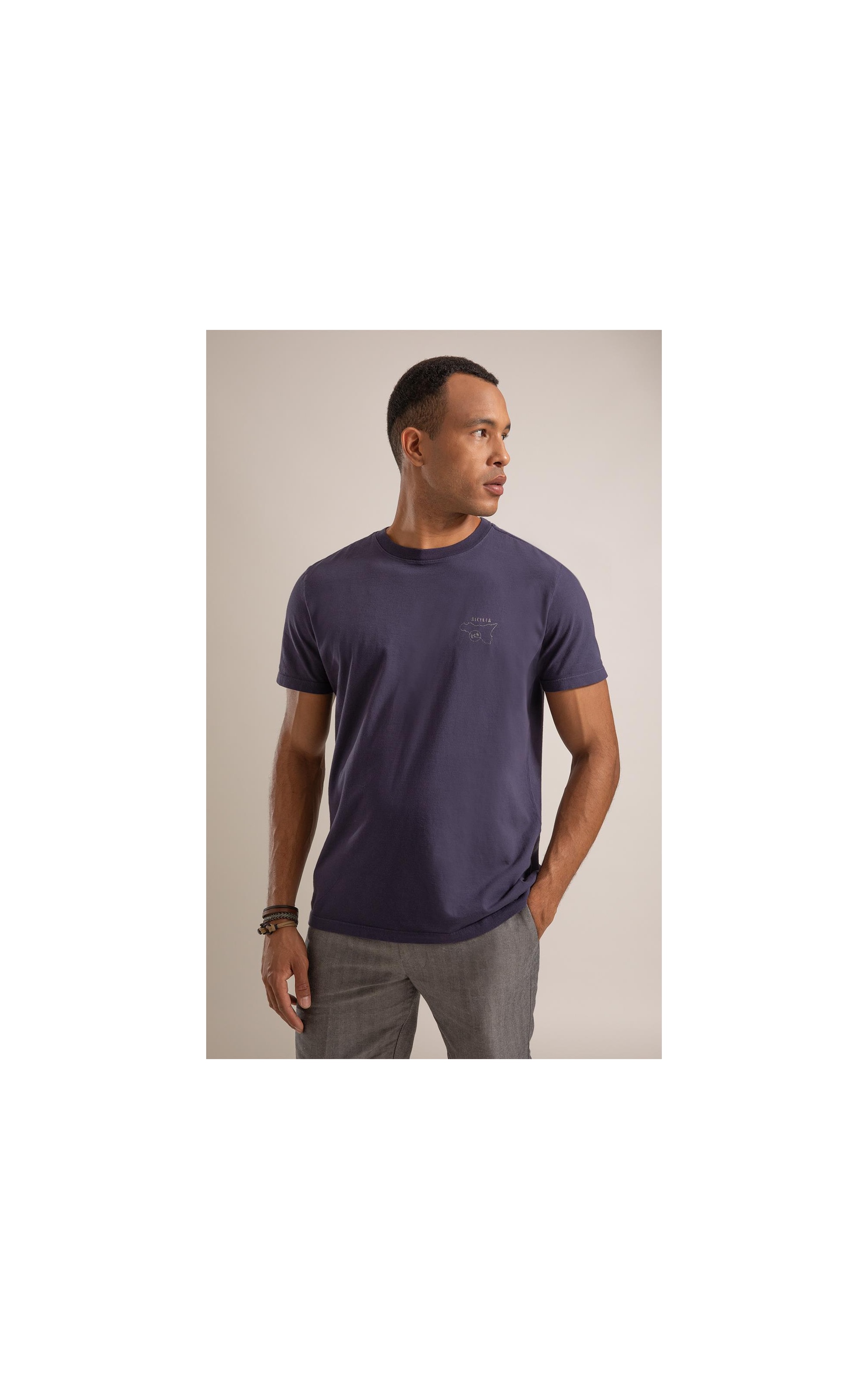T-Shirt Mm Fd Sicilia Peito Purple Blue