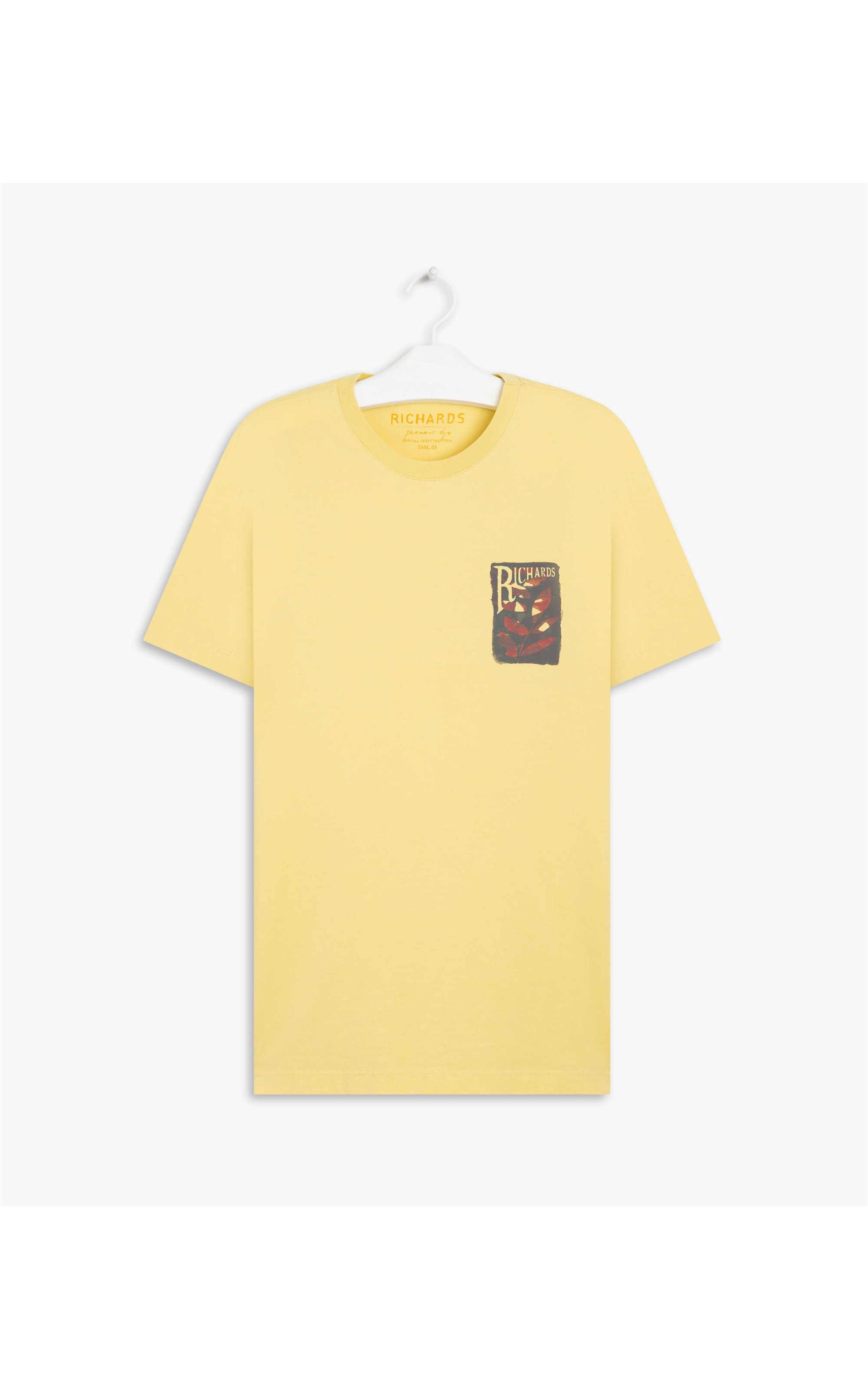T-Shirt Mm Folhas Peito Amarelo