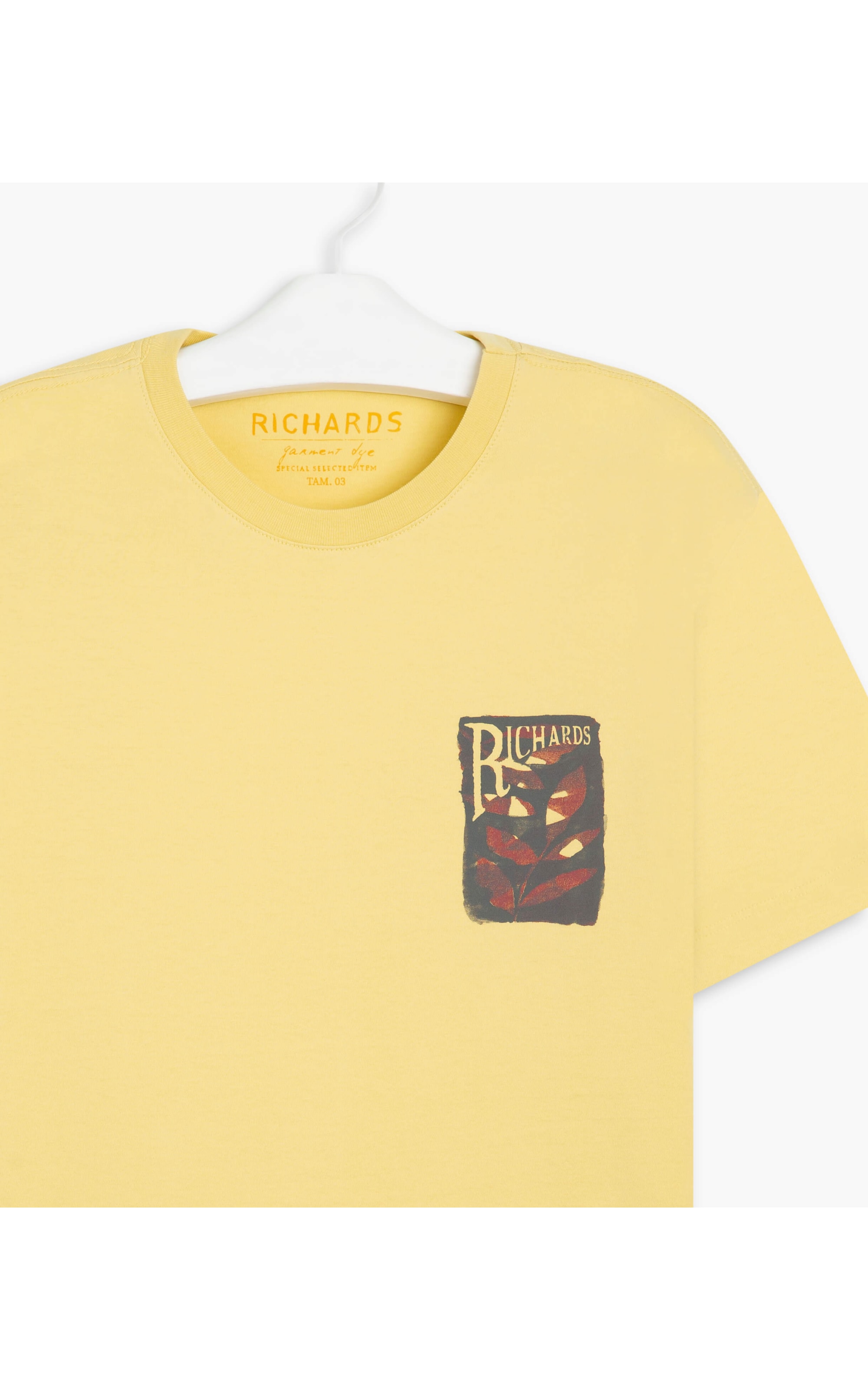 T-Shirt Mm Folhas Peito Amarelo