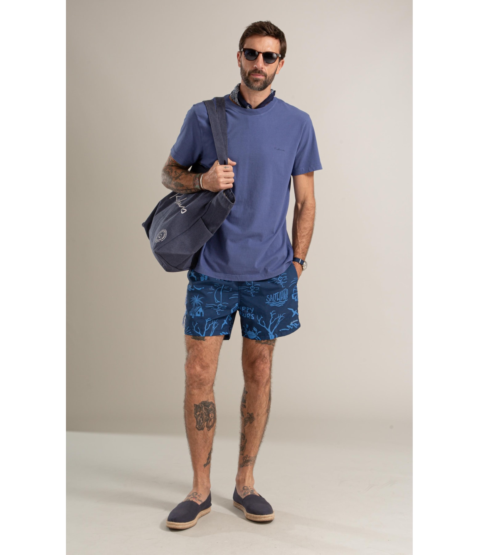 T-Shirt Mm Gd Fresh Oyester Costas Bf Azul Jeans