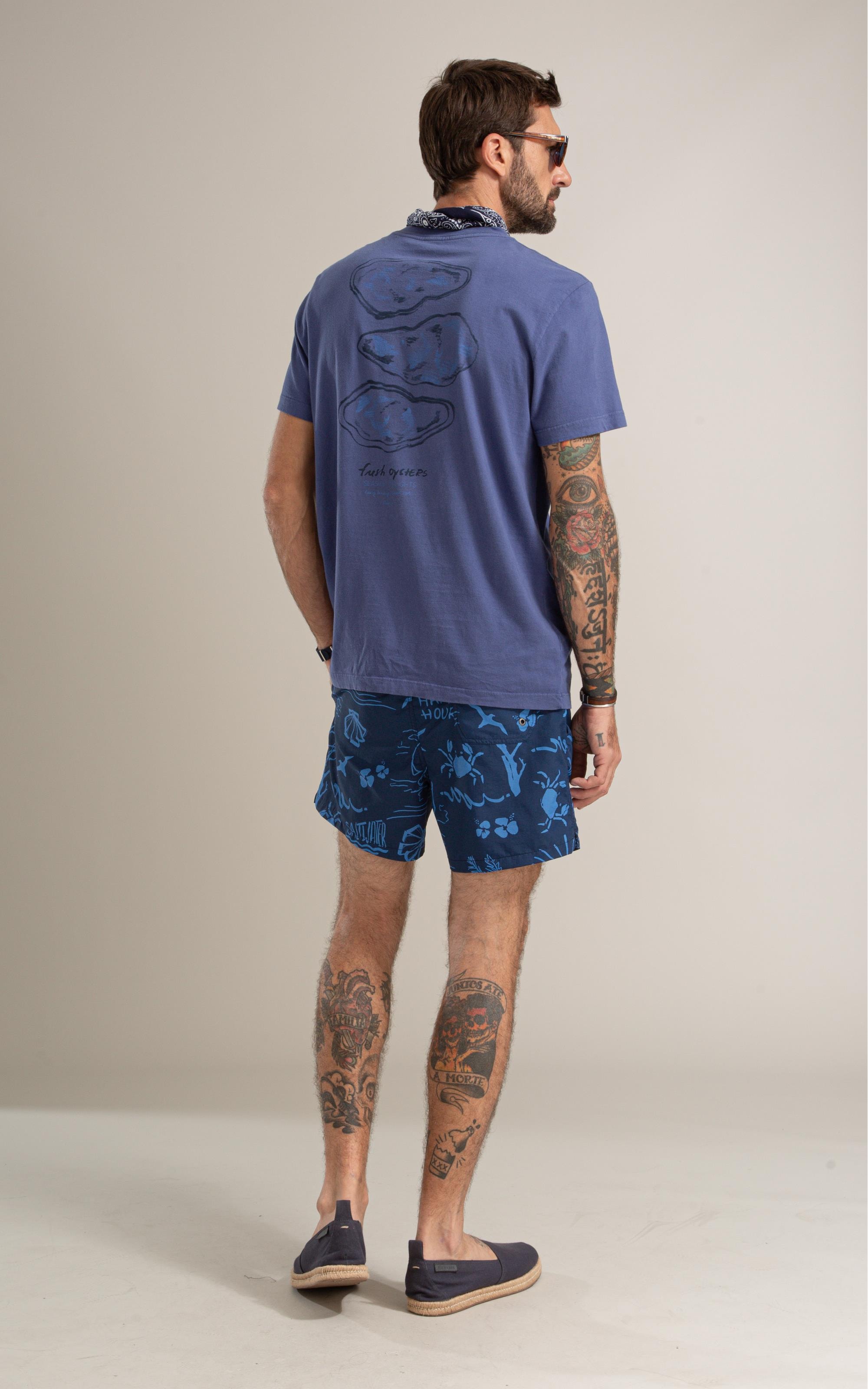 T-Shirt Mm Gd Fresh Oyester Costas Bf Azul Jeans