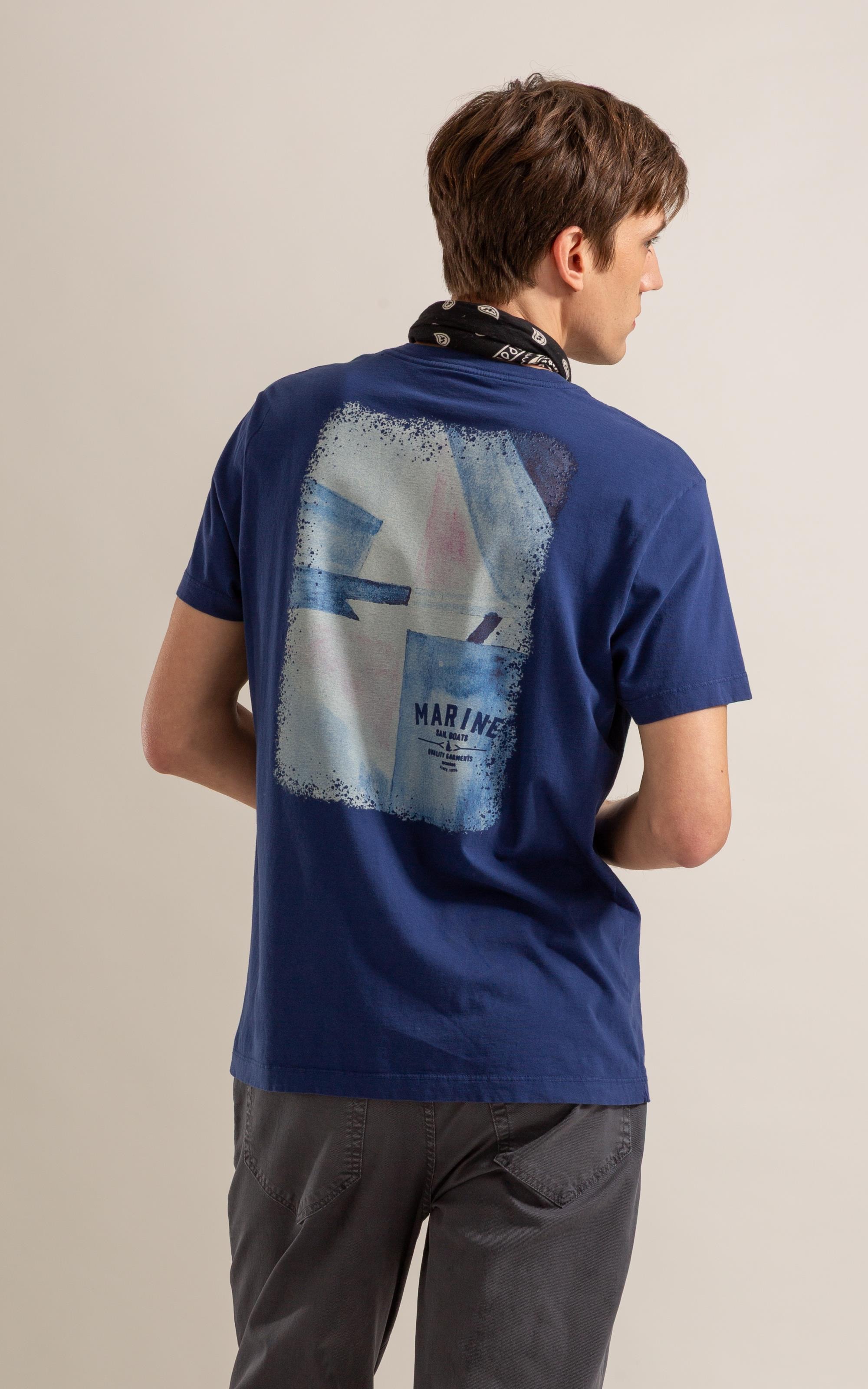 T-Shirt Mm Gd Geo Boat Cta Azul Jeans