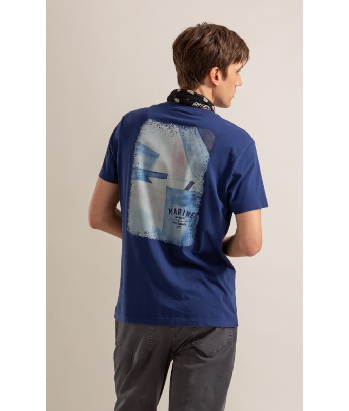 T-Shirt Mm Gd Geo Boat Cta Azul Jeans