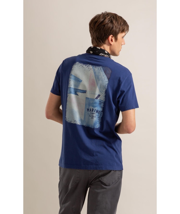 T-Shirt Mm Gd Geo Boat Cta Azul Jeans