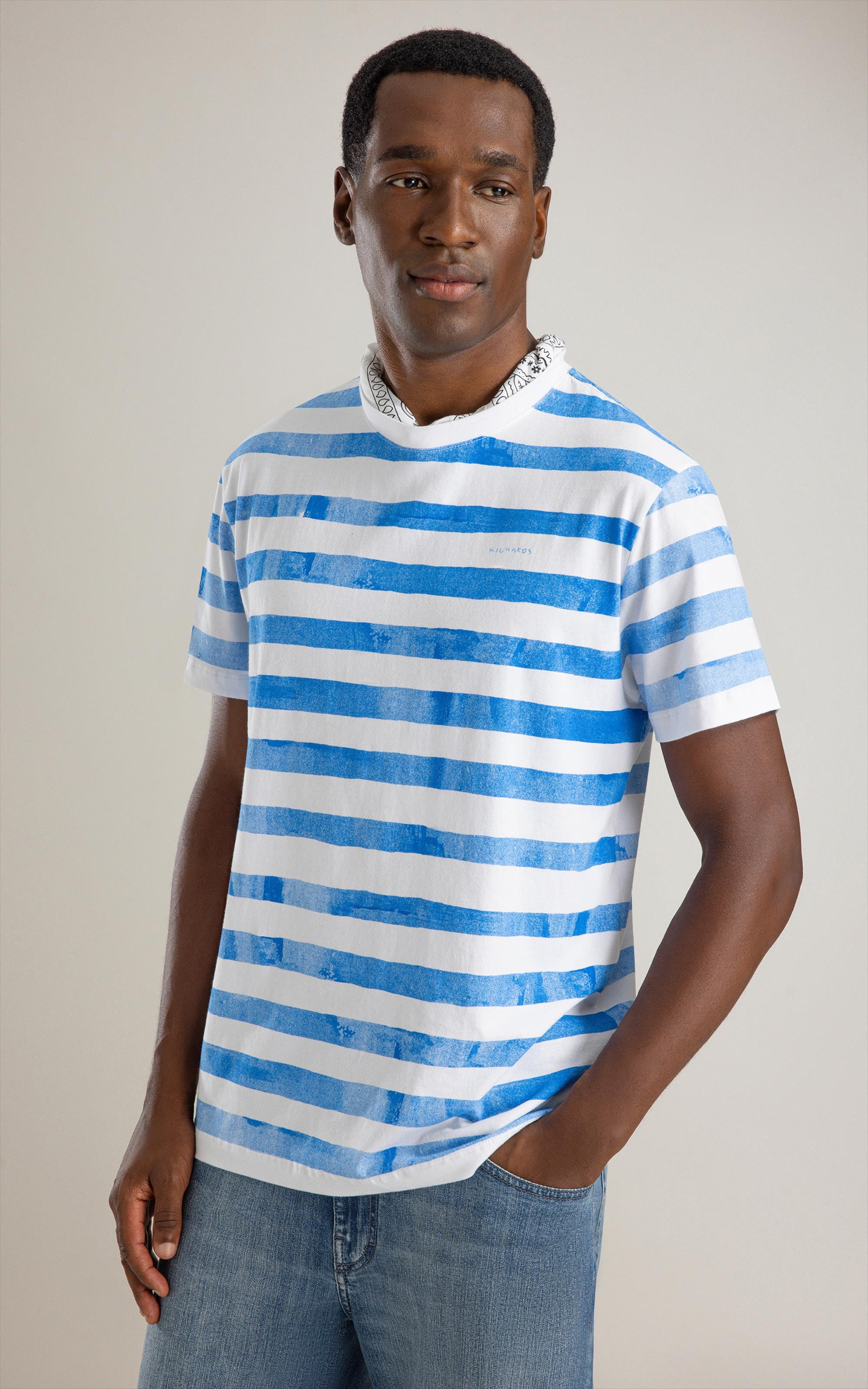 T-Shirt Mm Gd Listrada New Bf Azul Bic