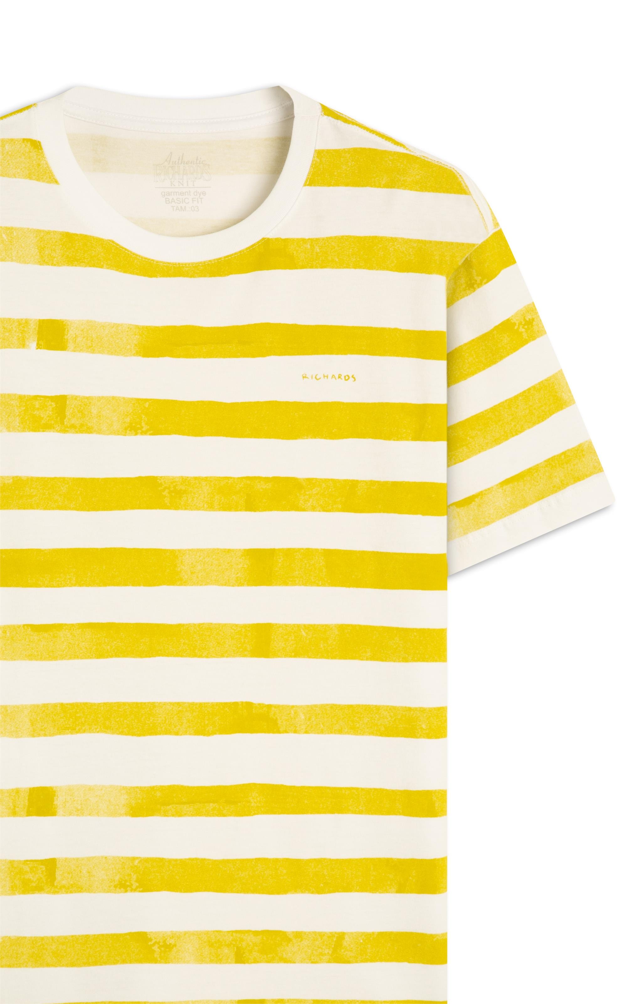 T-Shirt Mm Gd Listrada New Bf Mostarda