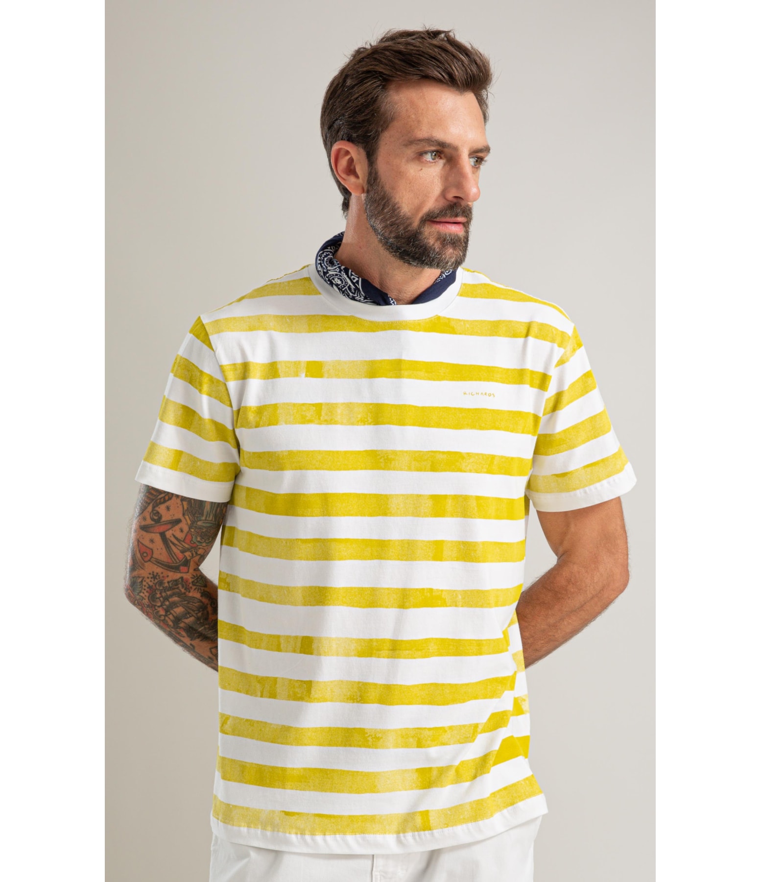T-Shirt Mm Gd Listrada New Bf Mostarda