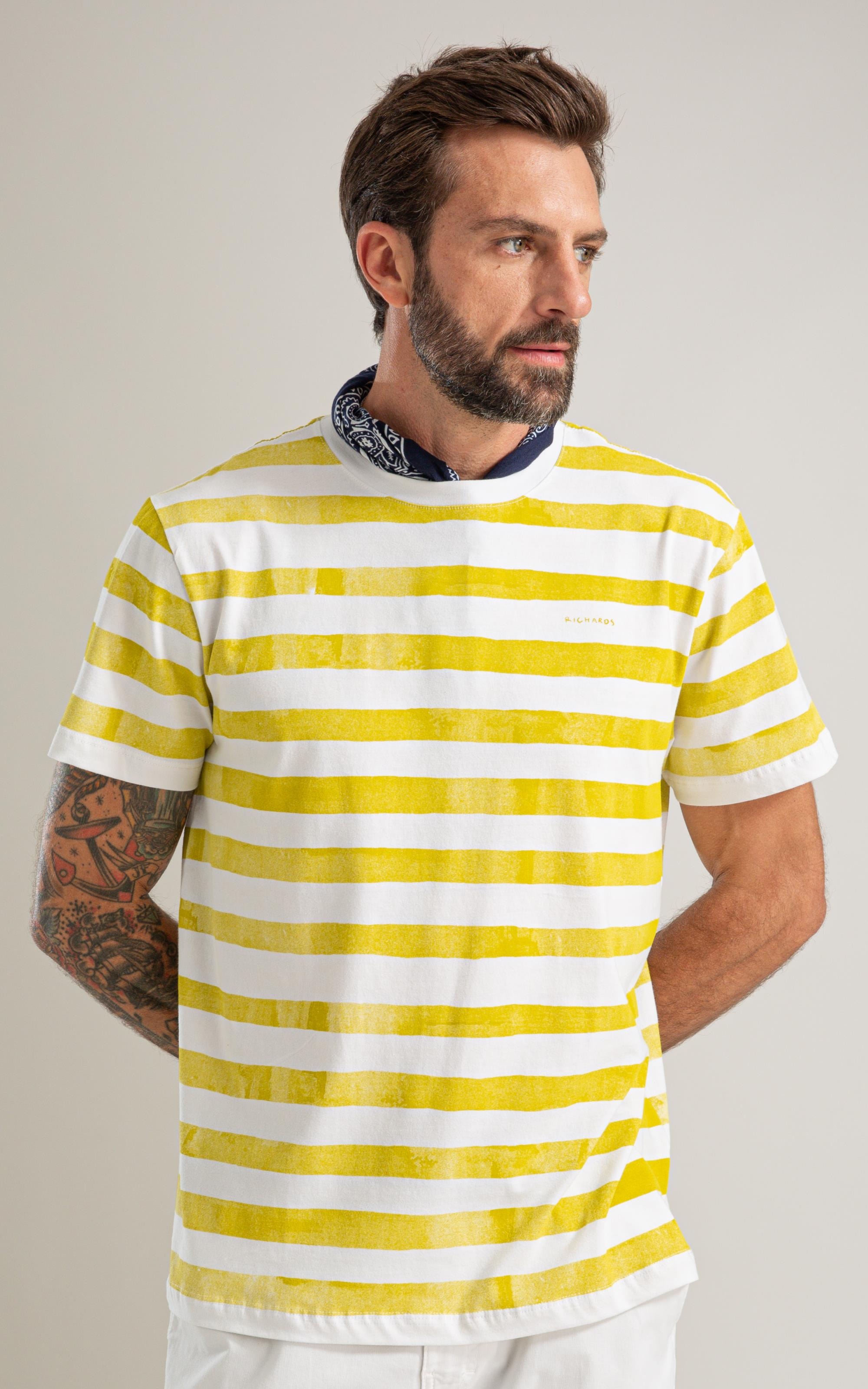 T-Shirt Mm Gd Listrada New Bf Mostarda