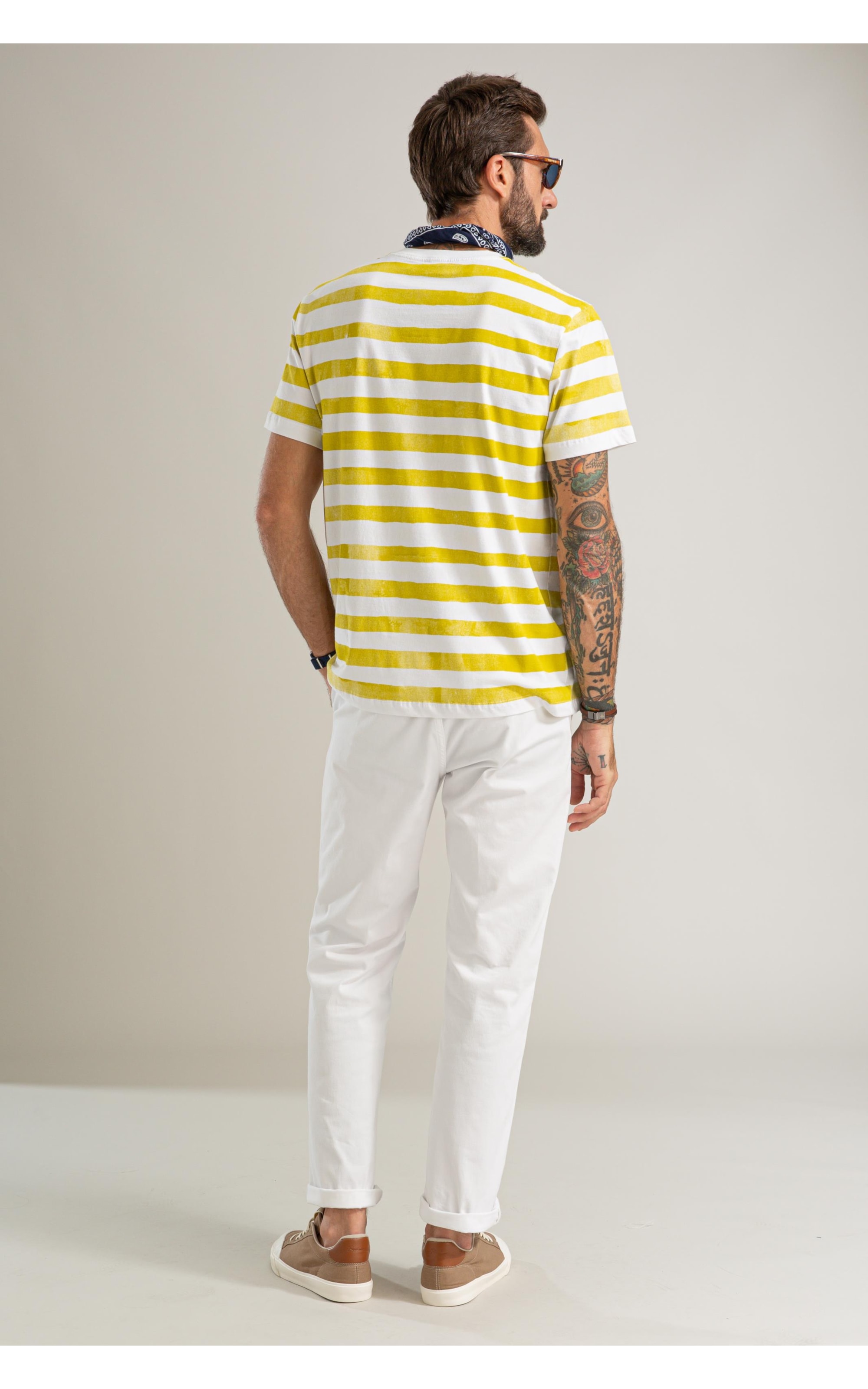 T-Shirt Mm Gd Listrada New Bf Mostarda