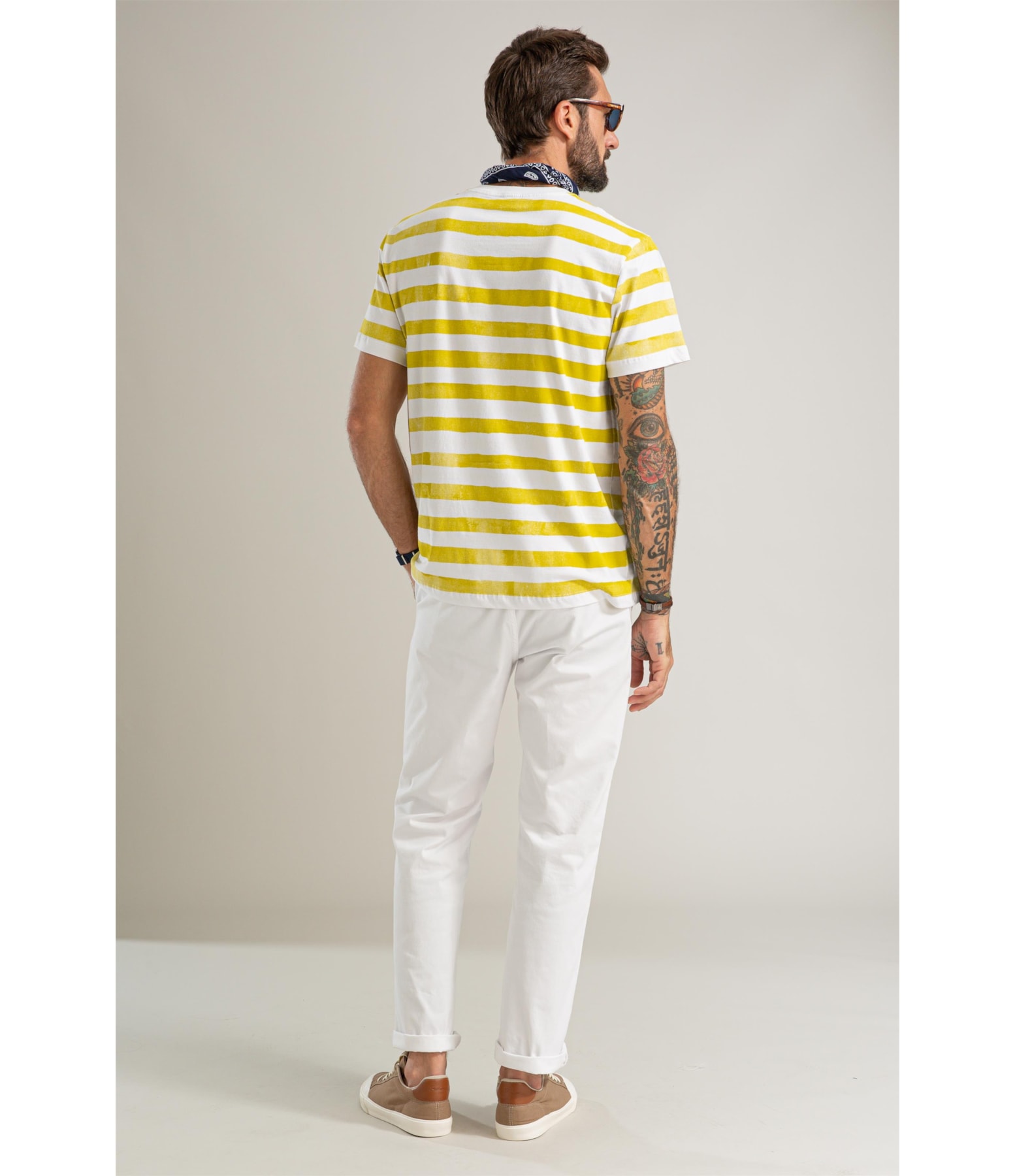T-Shirt Mm Gd Listrada New Bf Mostarda
