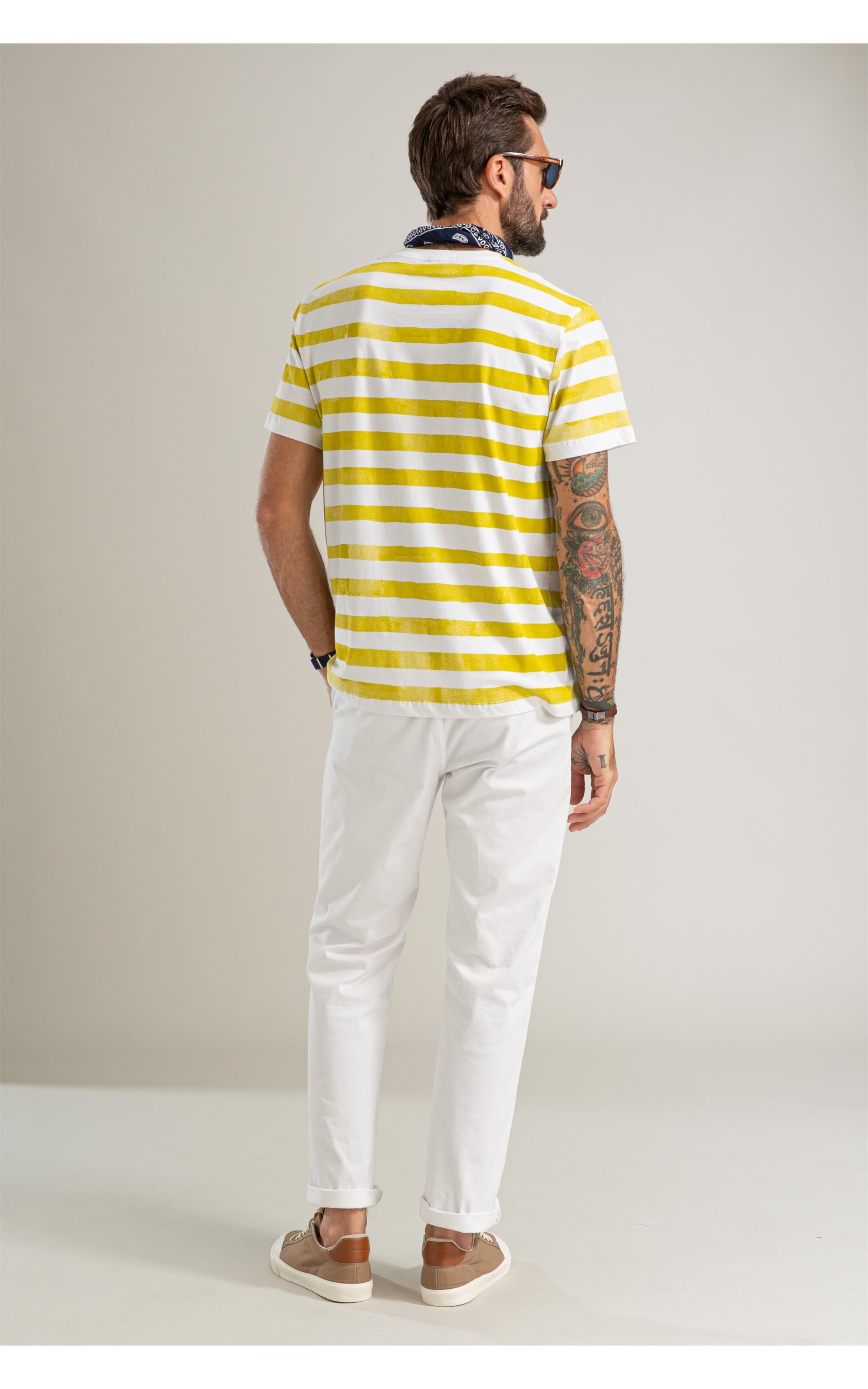 T-Shirt Mm Gd Listrada New Bf Mostarda