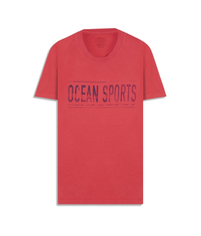 T-Shirt Mm Gd Ocean Sports Frente Bf Vermelho
