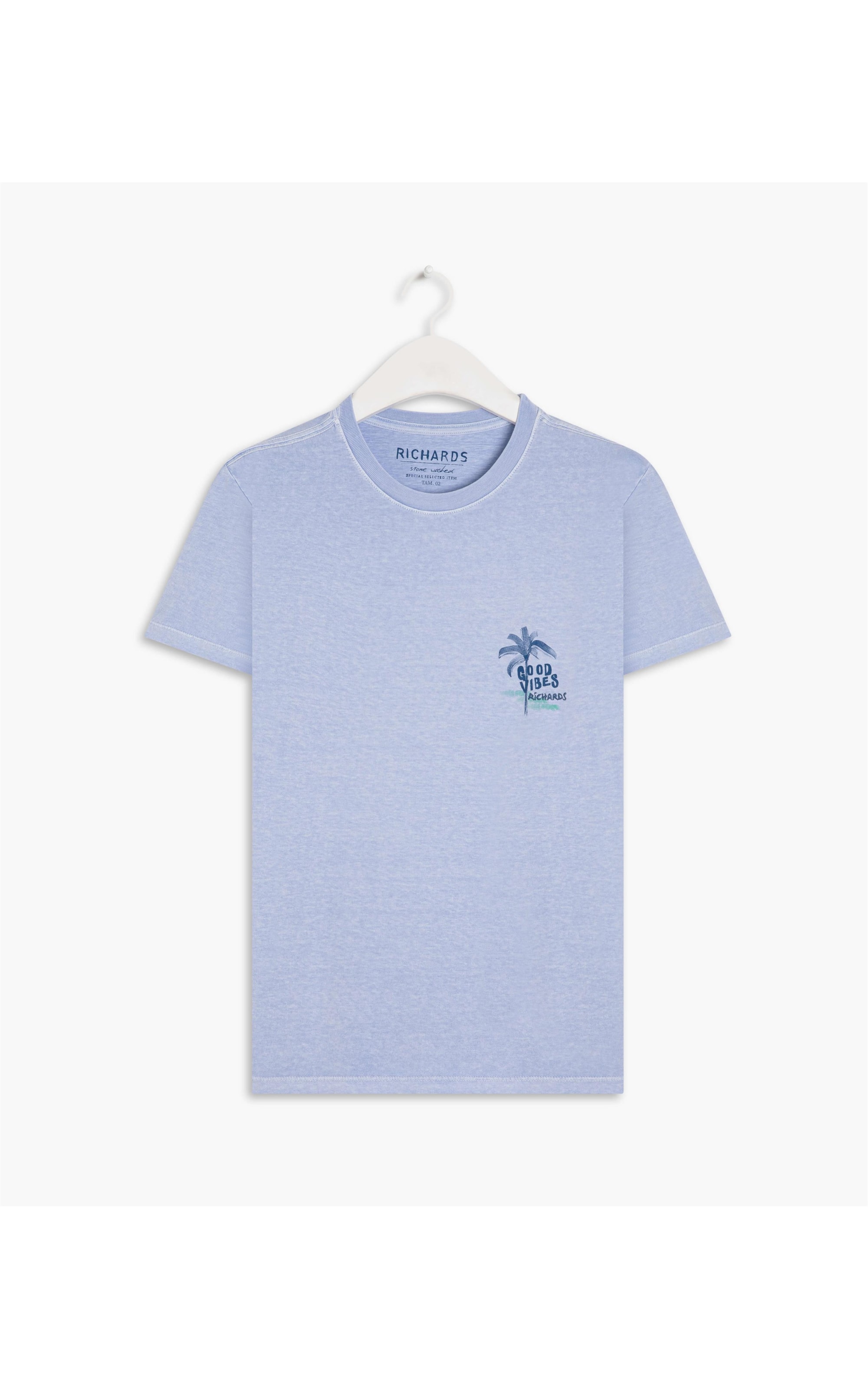 T-Shirt Mm Good Vides Island Azul Claro