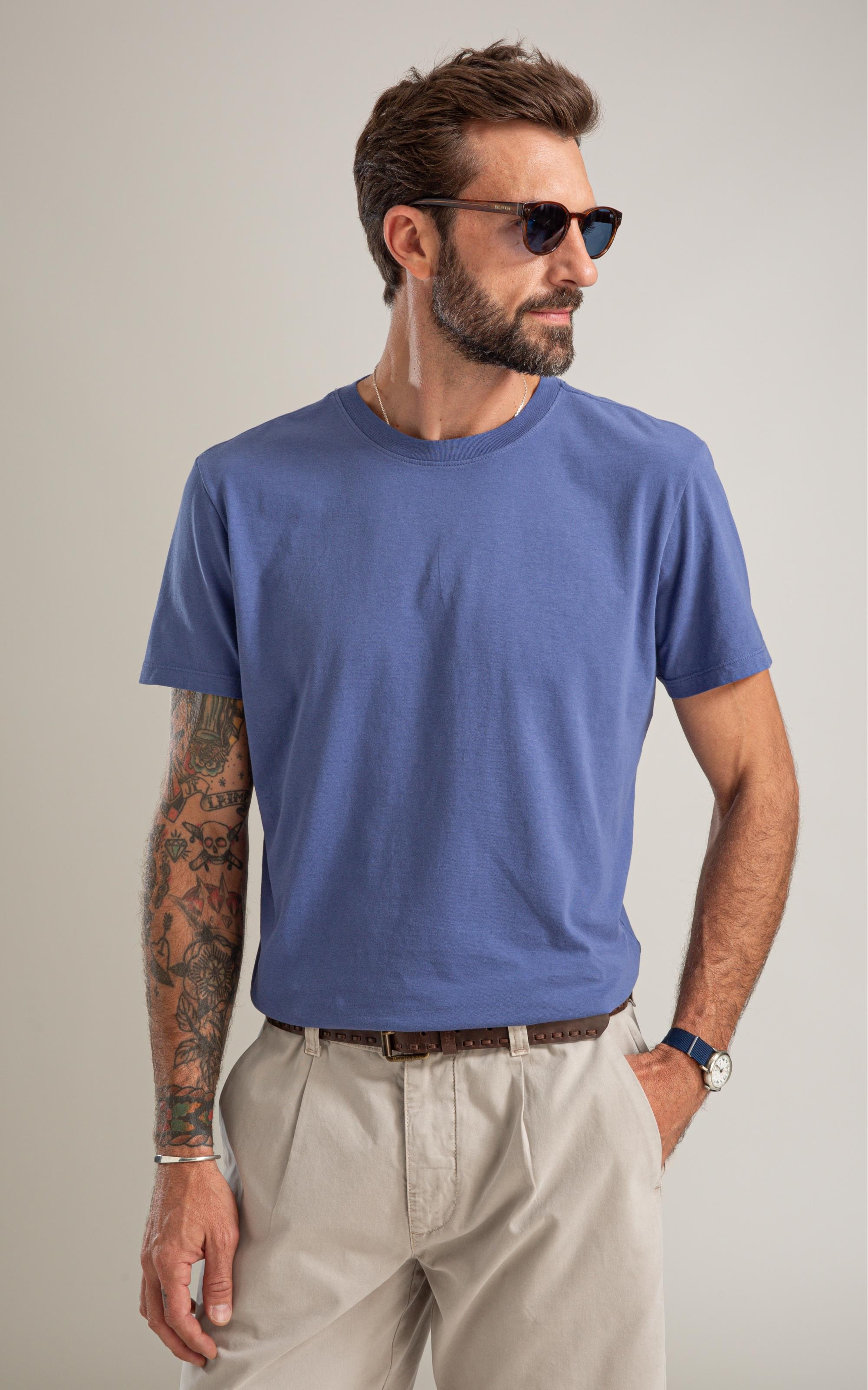 T-Shirt Mm Linen Ethereal Costas Bf Azul Chofer
