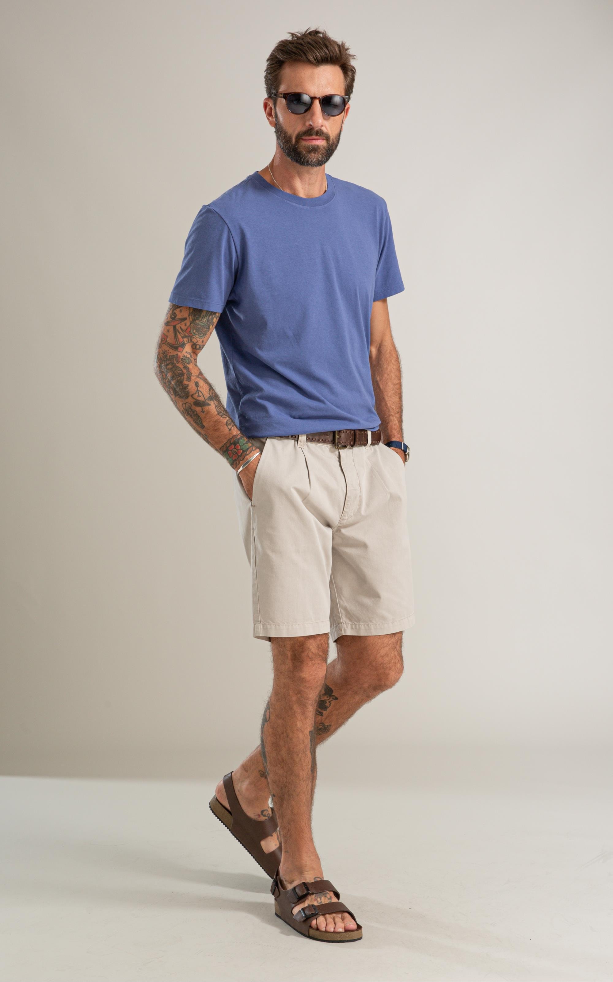 T-Shirt Mm Linen Ethereal Costas Bf Azul Chofer