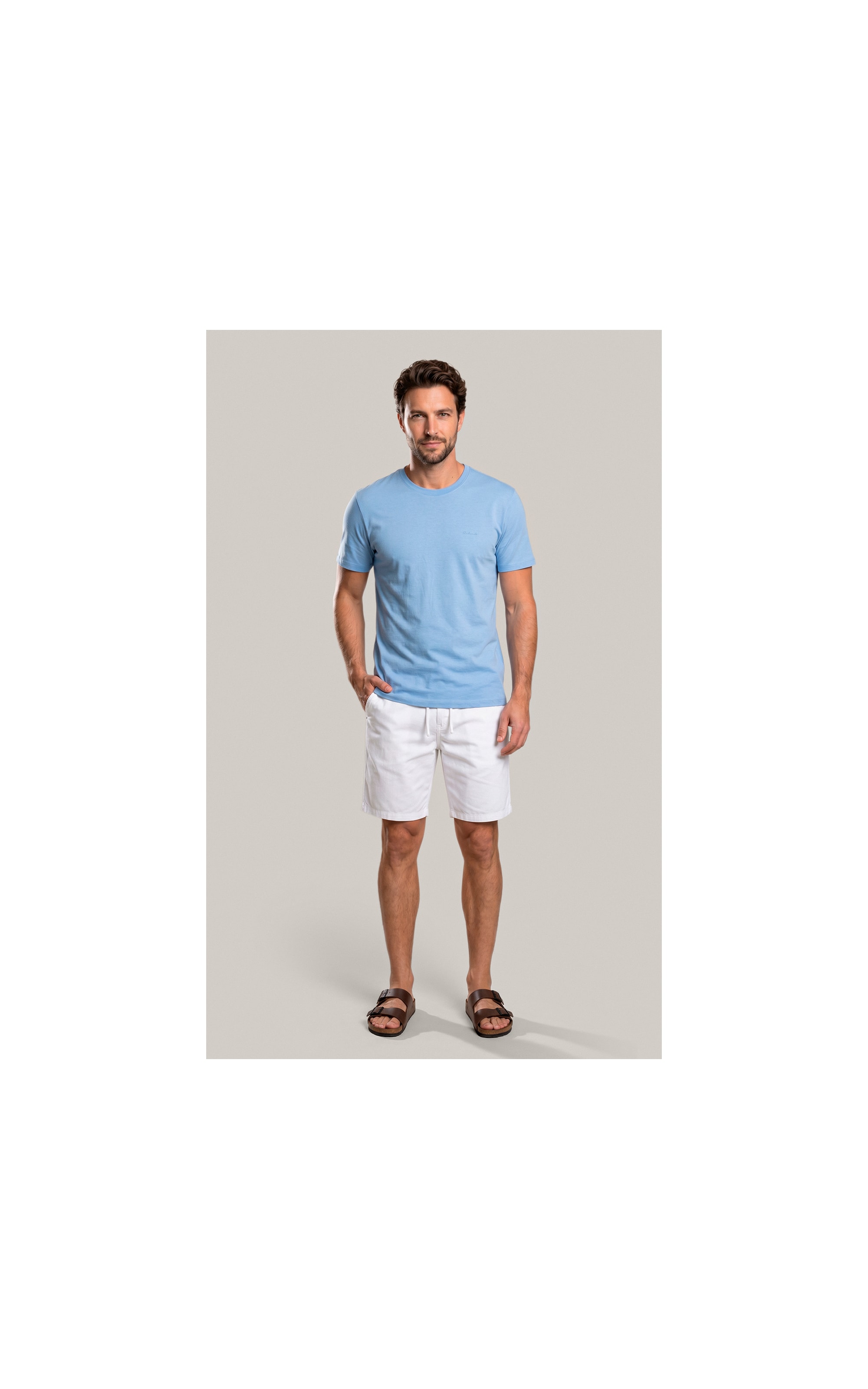 T-Shirt Mm Linen Mc Bf Azul Chofer