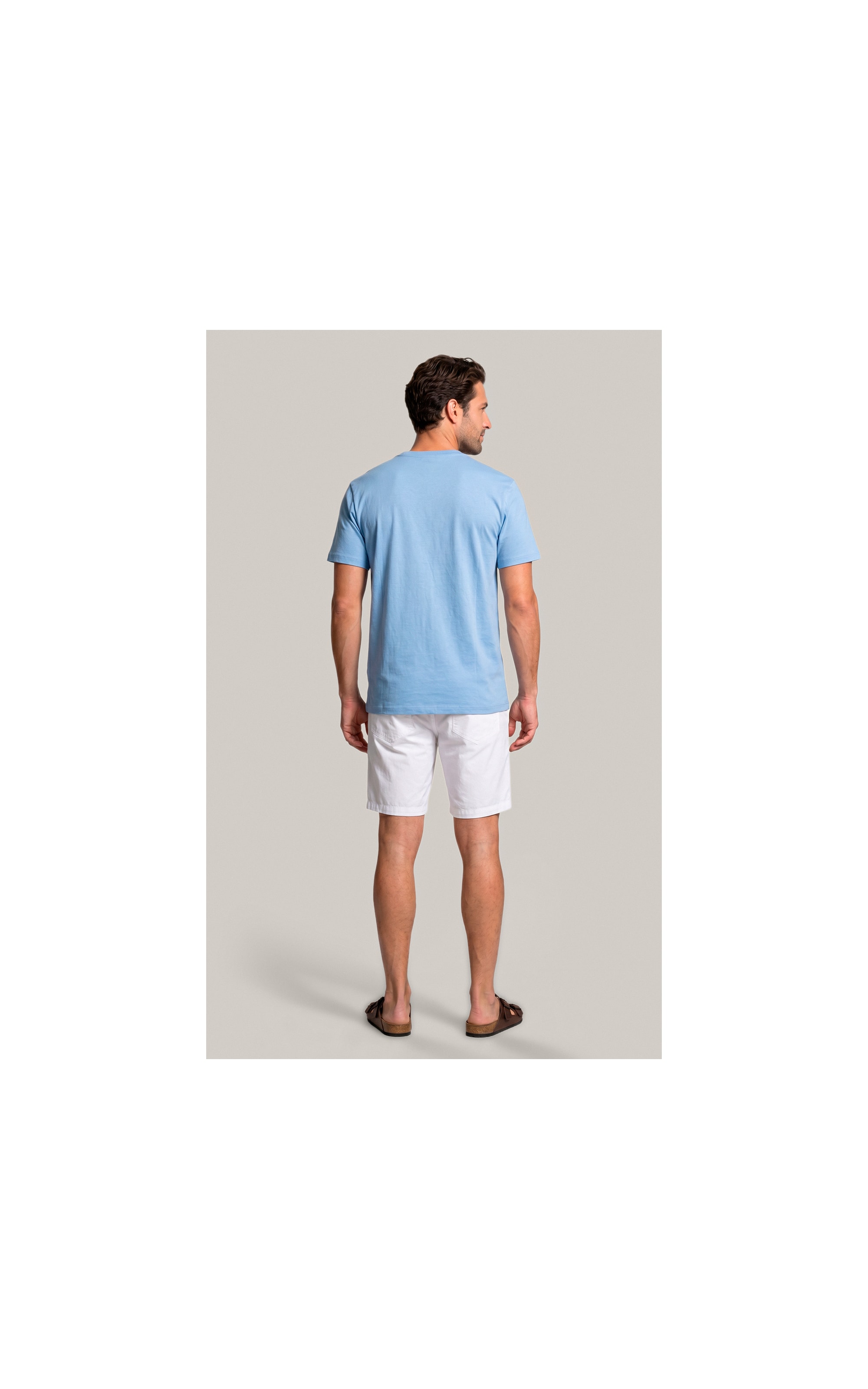 T-Shirt Mm Linen Mc Bf Azul Chofer