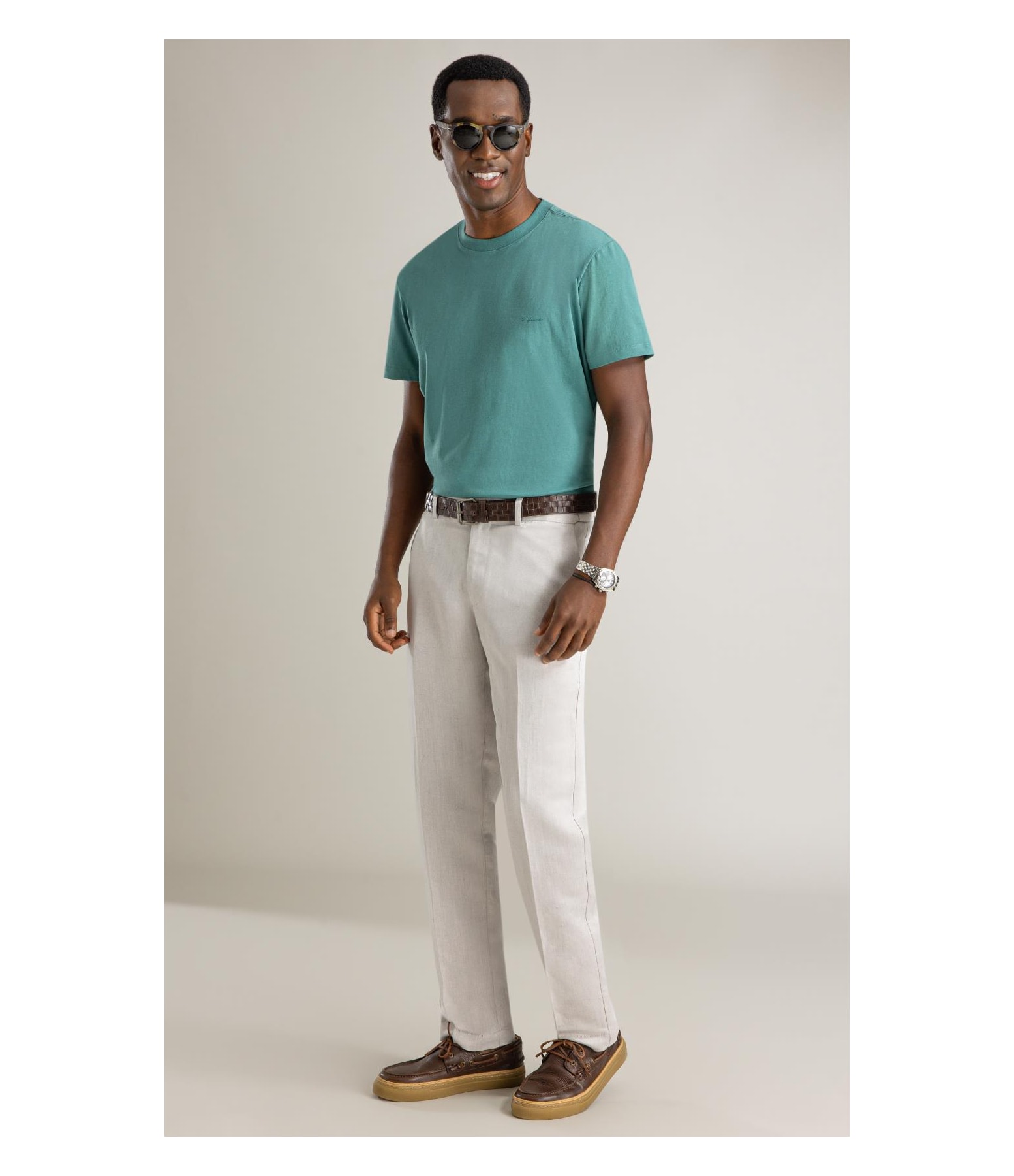 T-Shirt Mm Linen Mc Bf  Esmeralda