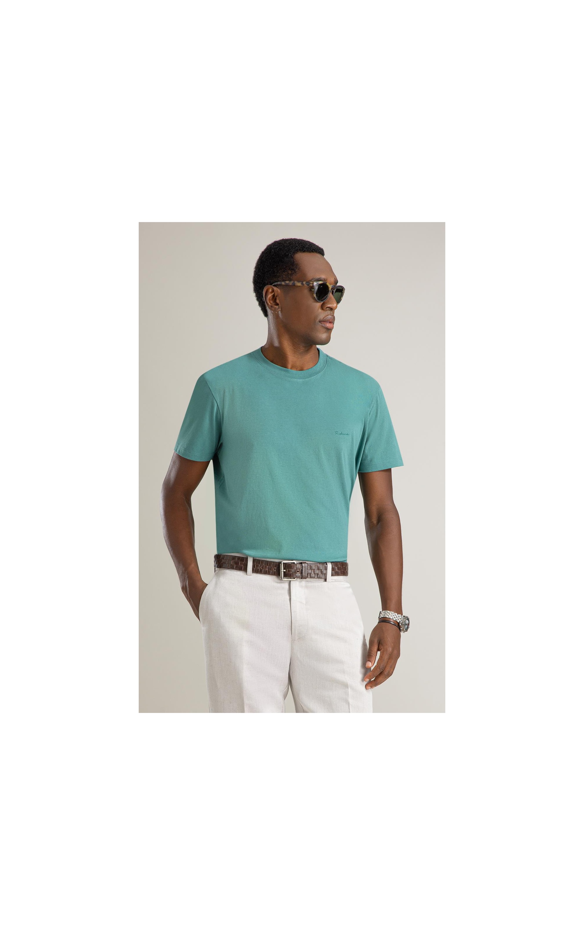 T-Shirt Mm Linen Mc Bf  Esmeralda