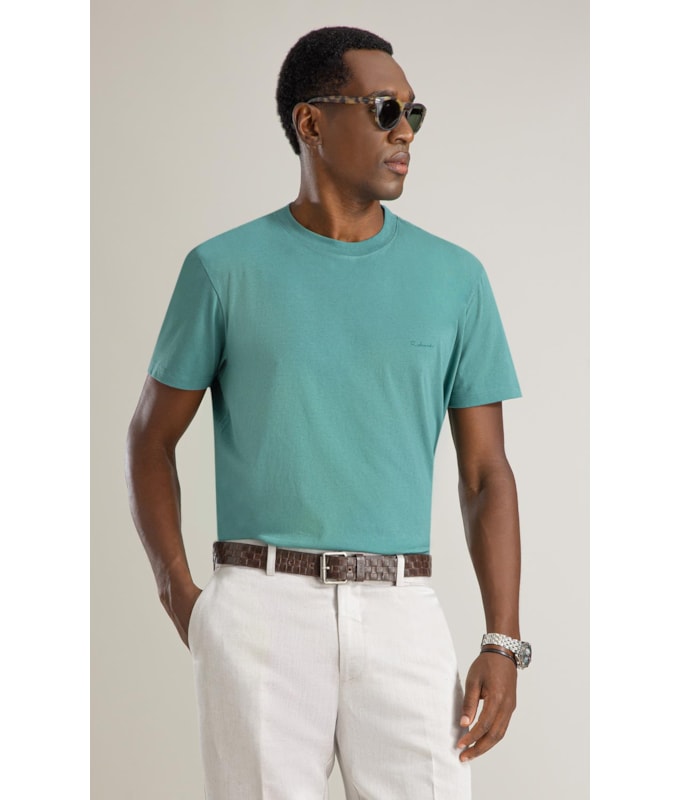 T-Shirt Mm Linen Mc Bf  Esmeralda