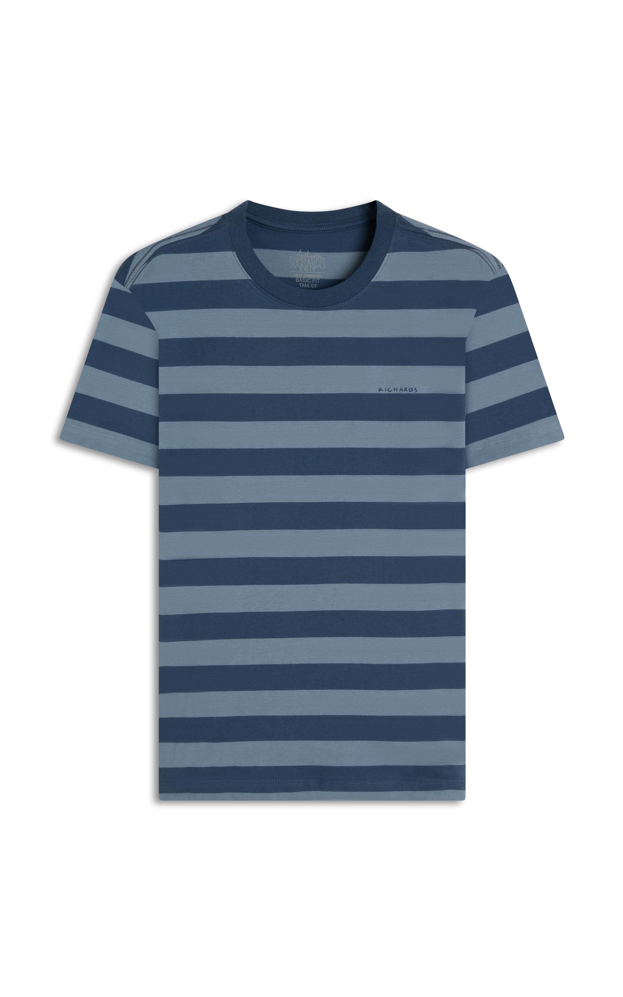 T-Shirt Mm Listra Media Mc Bf Azul Medio