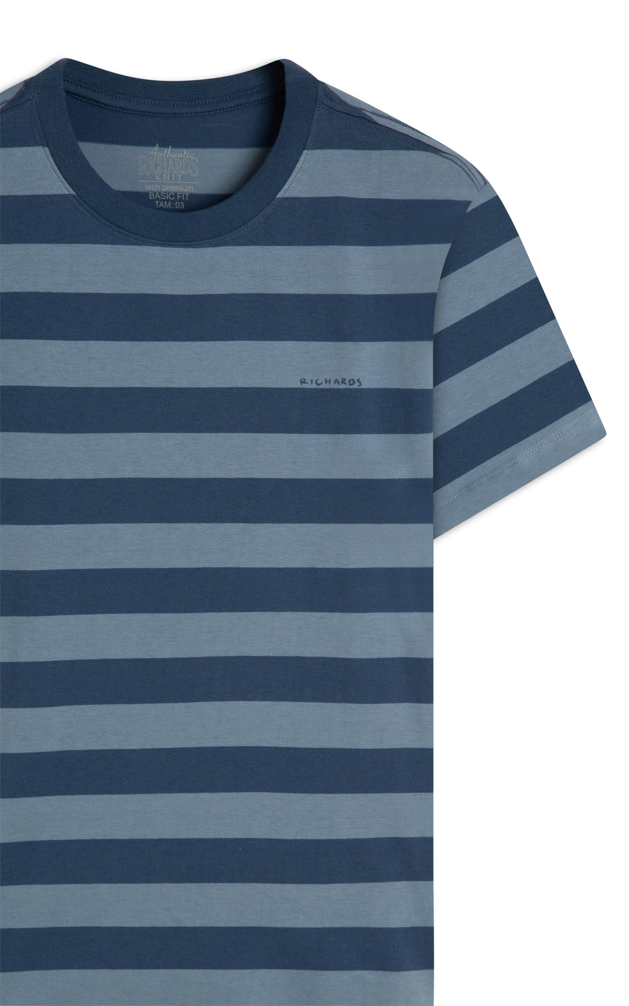 T-Shirt Mm Listra Media Mc Bf Azul Medio
