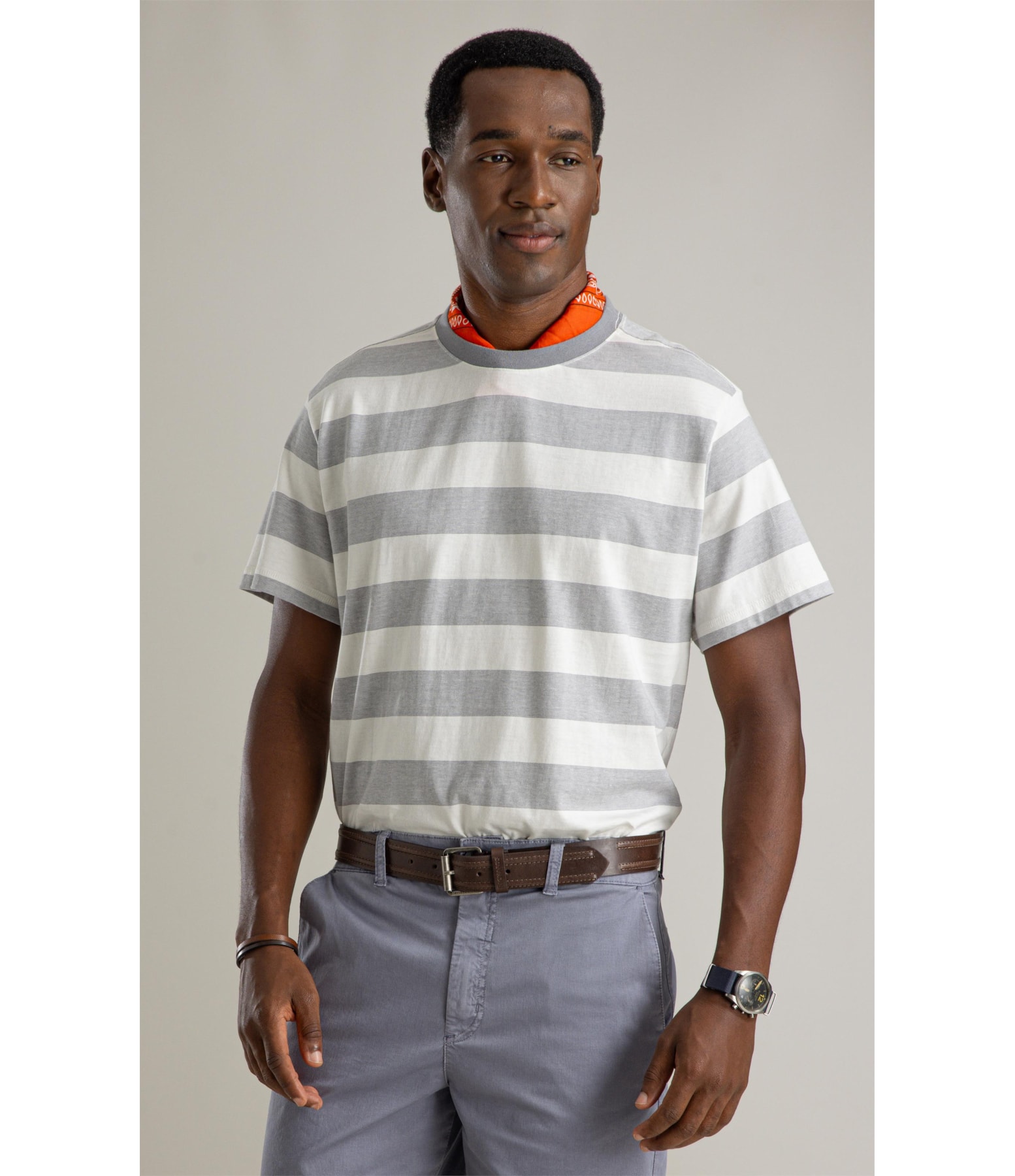 T-Shirt Mm Listrada Audi Cinza Claro