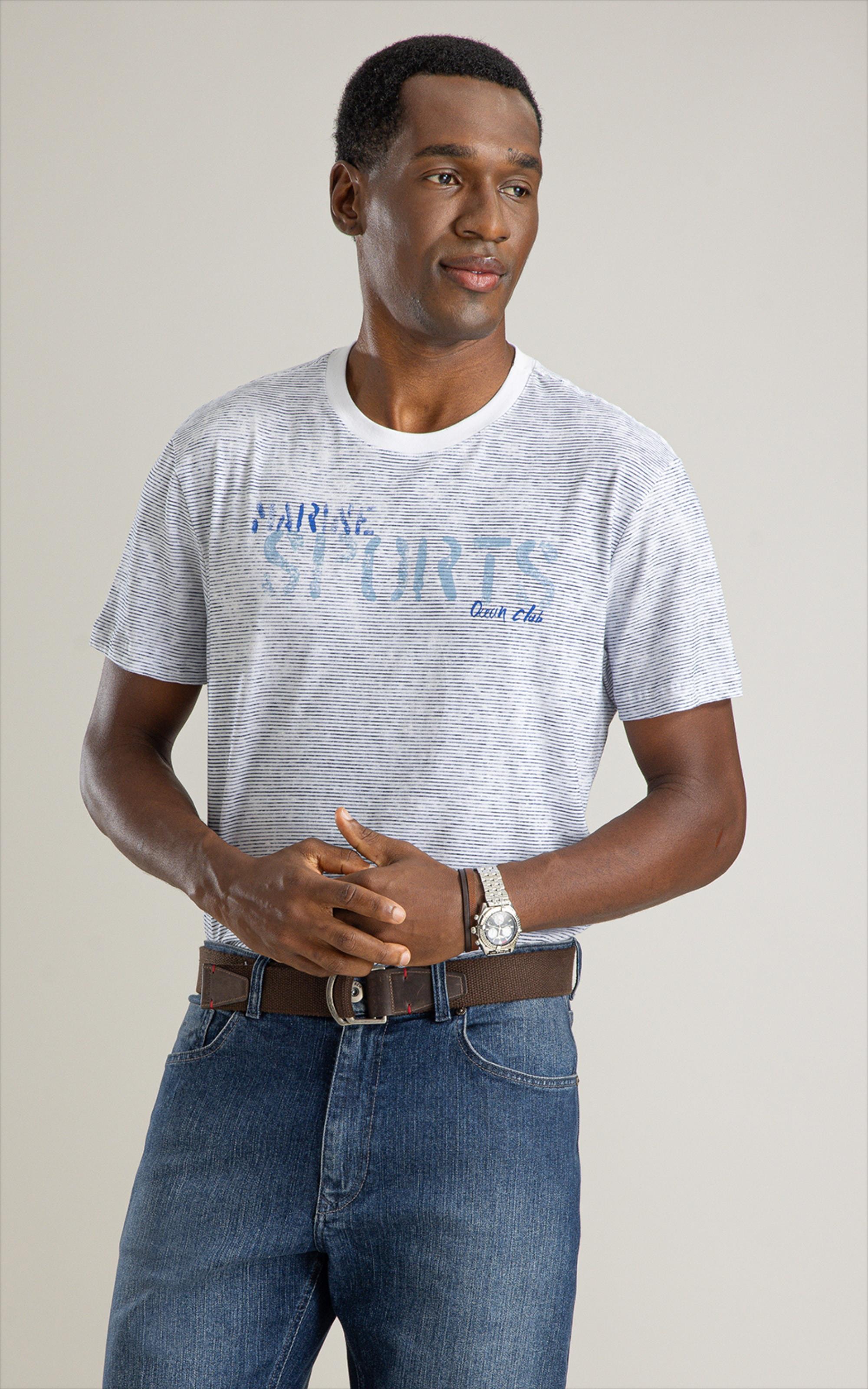 T-Shirt Mm Listrada Marine Sport Bf Marinho