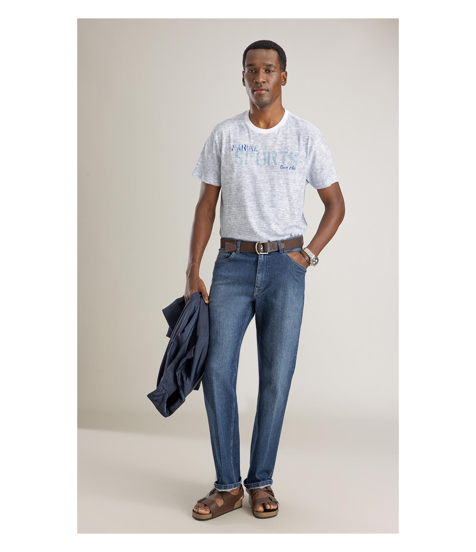 T-Shirt Mm Listrada Marine Sport Bf Marinho