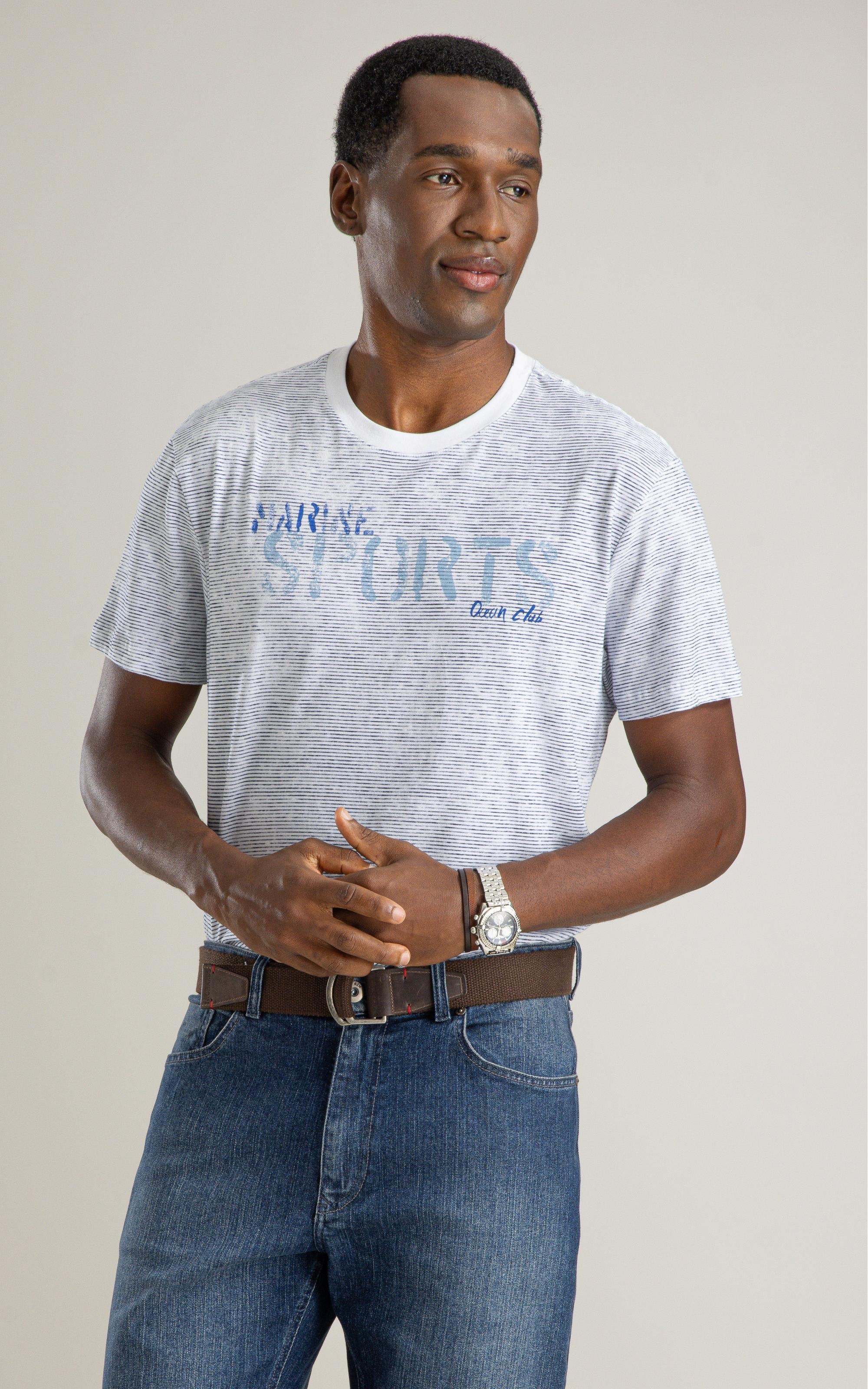 T-Shirt Mm Listrada Marine Sport Bf Marinho