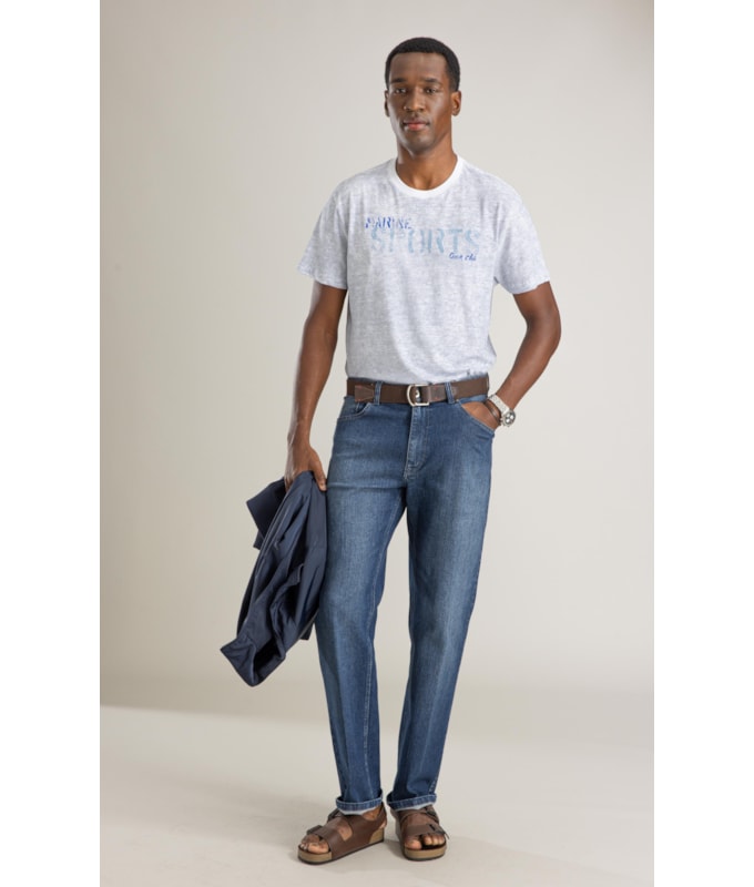 T-Shirt Mm Listrada Marine Sport Bf Marinho