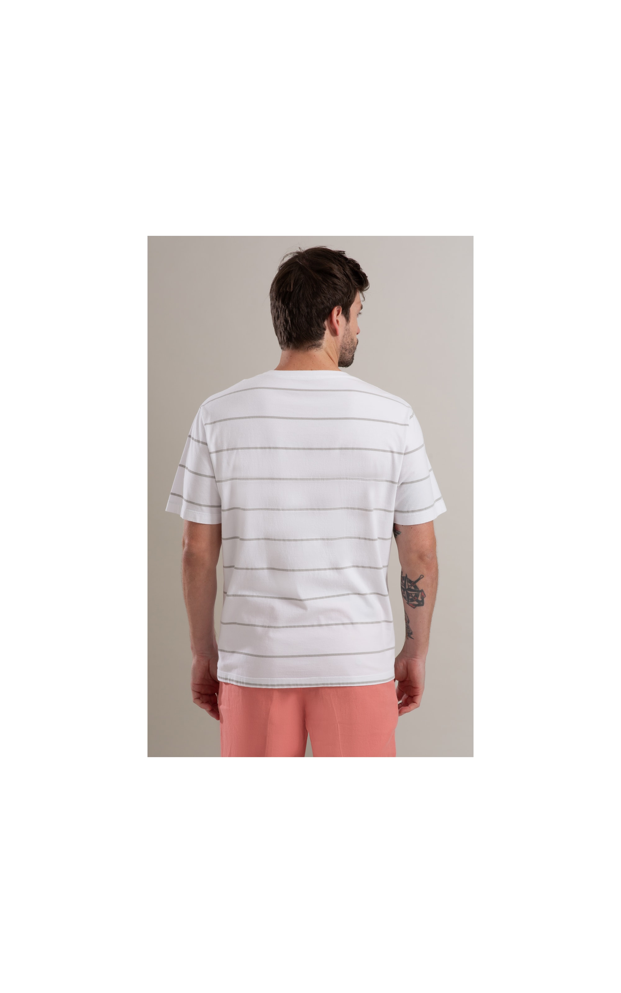 T-Shirt Mm Listrado New Branco