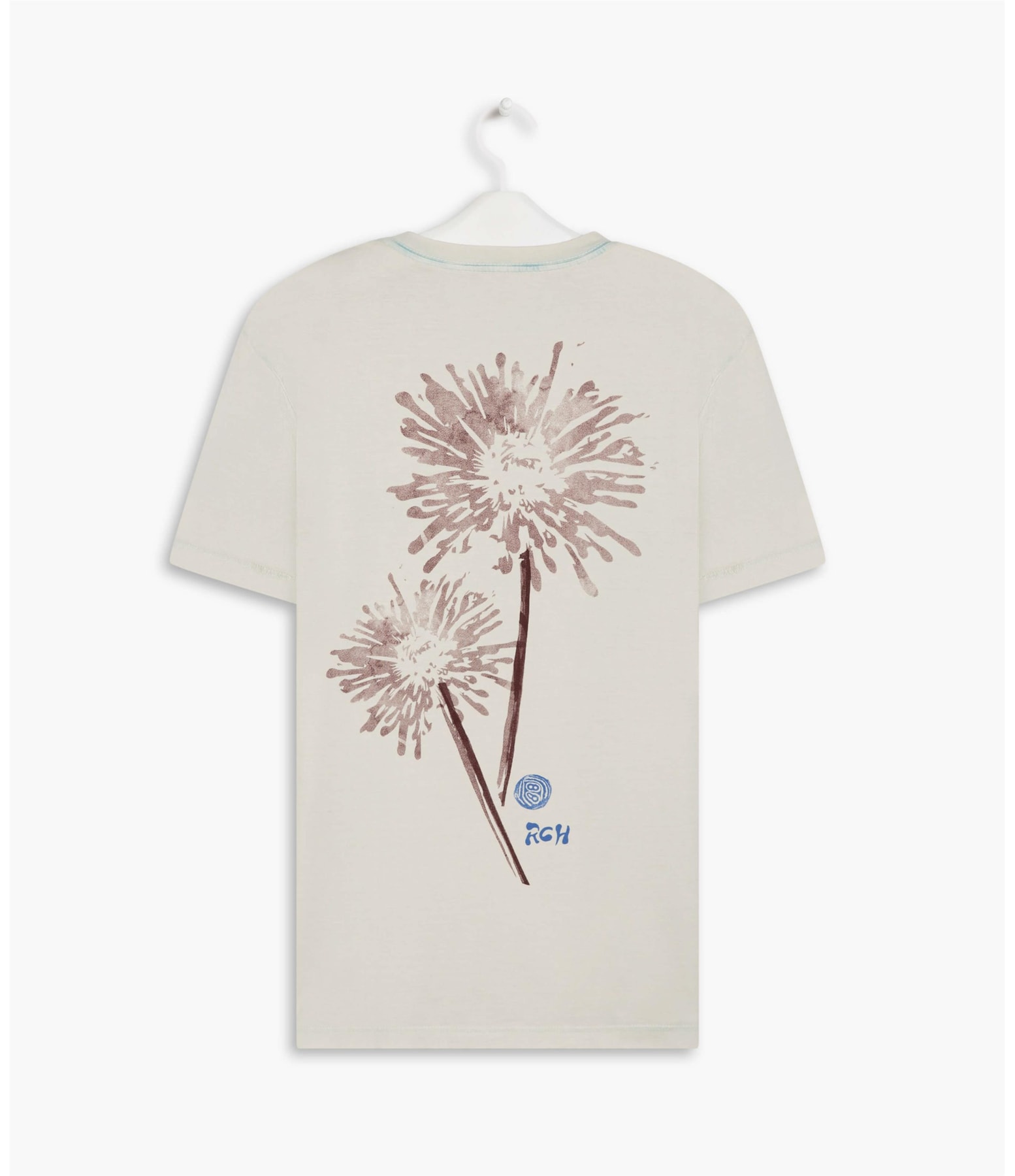 T-Shirt Mm Marble Crisantemo Off White