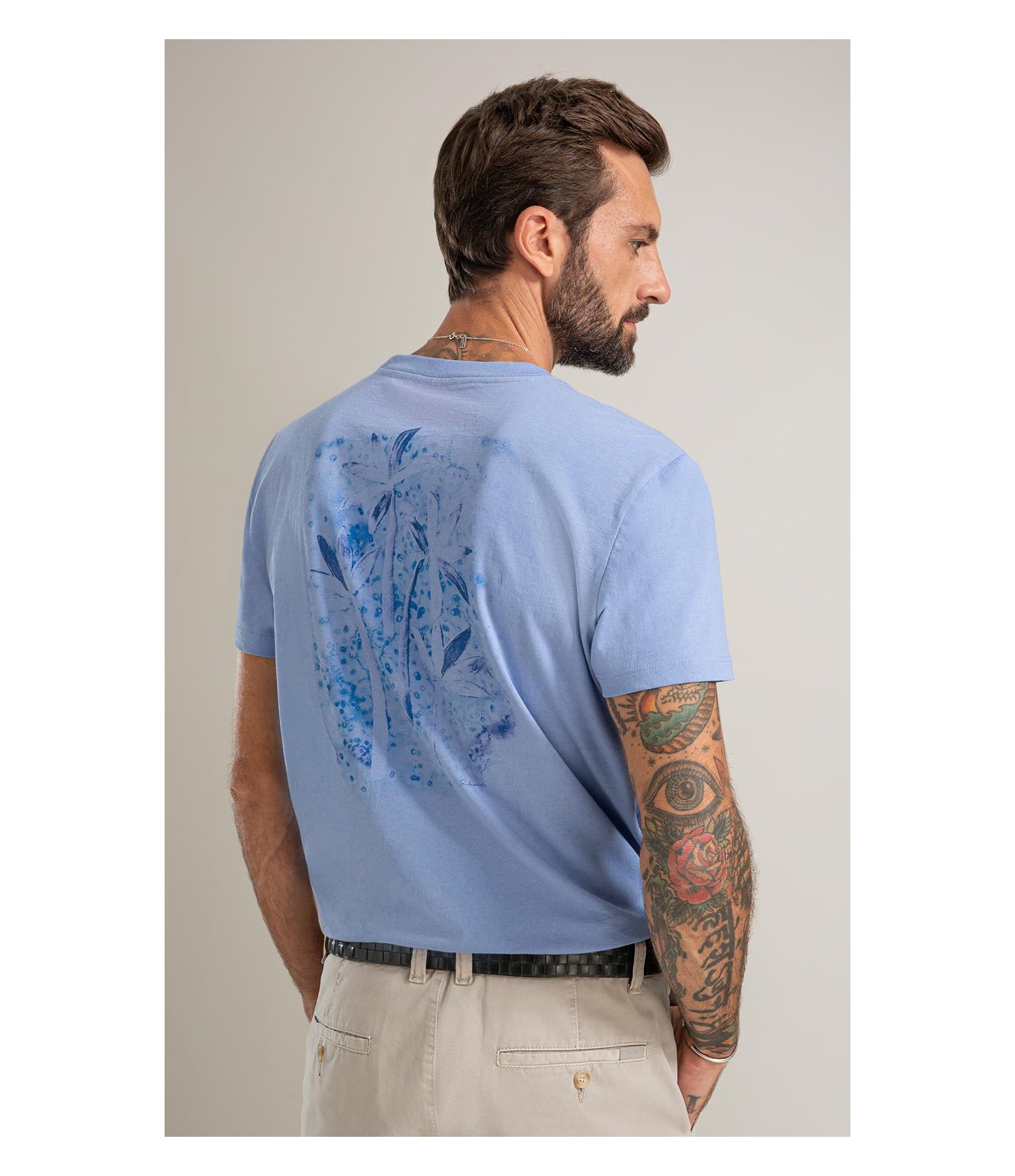 T-Shirt Mm New Property Basic Fit Azul Jeans