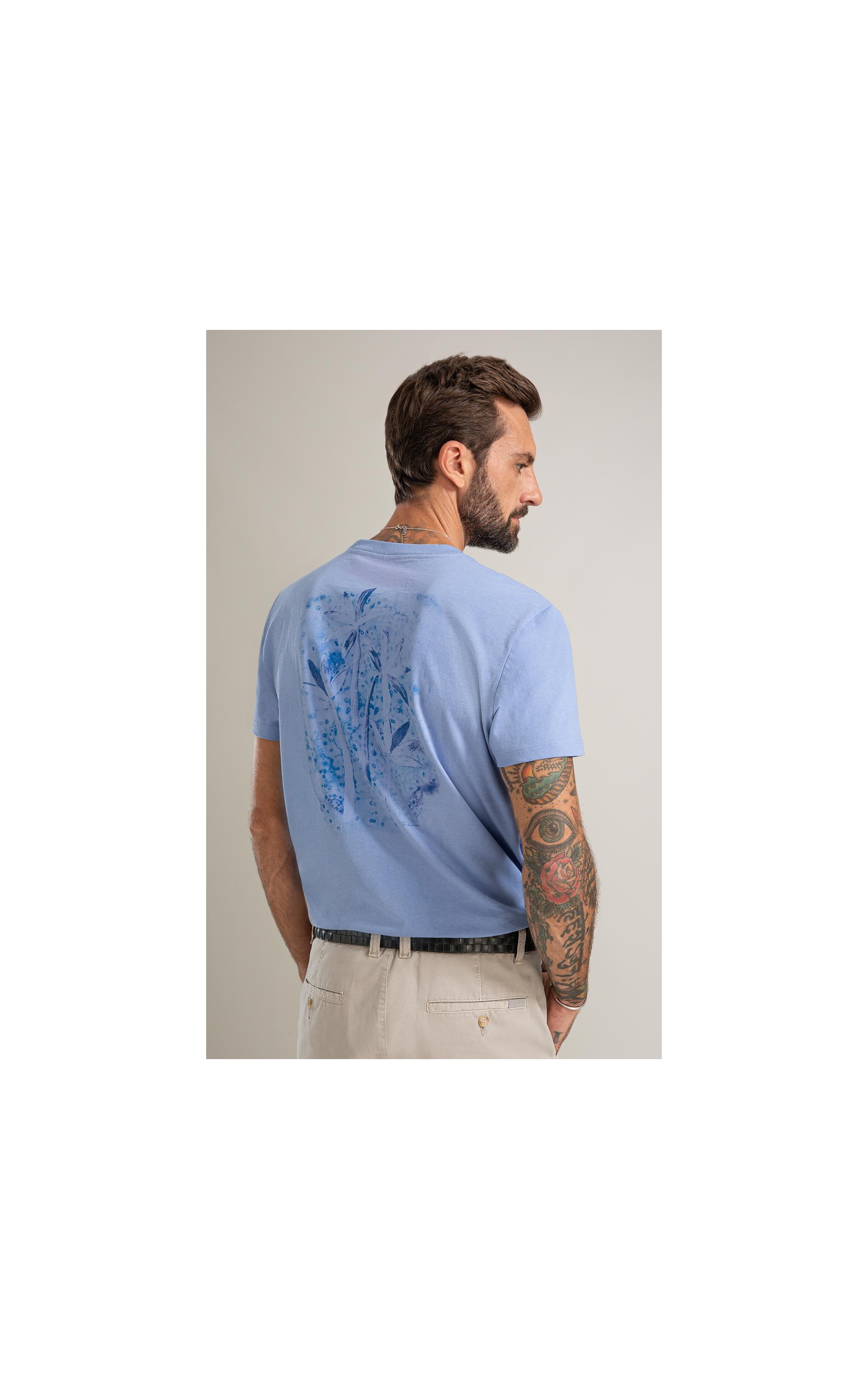 T-Shirt Mm New Property Basic Fit Azul Jeans