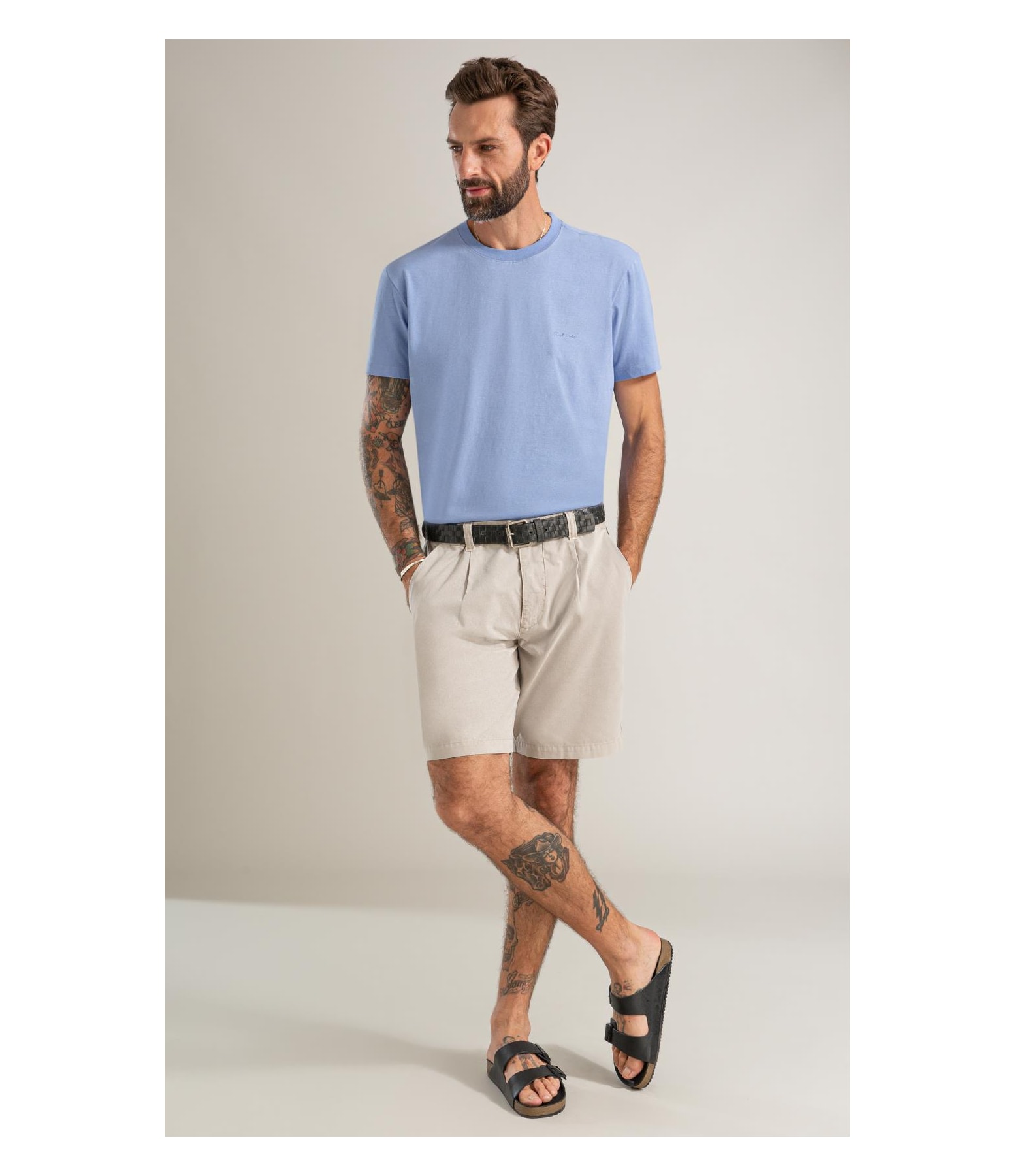 T-Shirt Mm New Property Basic Fit Azul Jeans