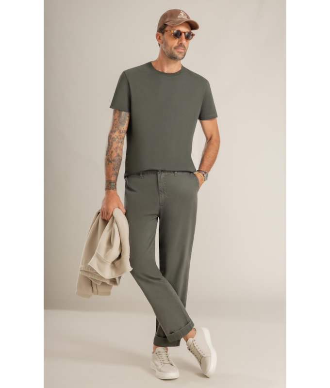 T-Shirt Mm New Property Basic Fit Verde Militar